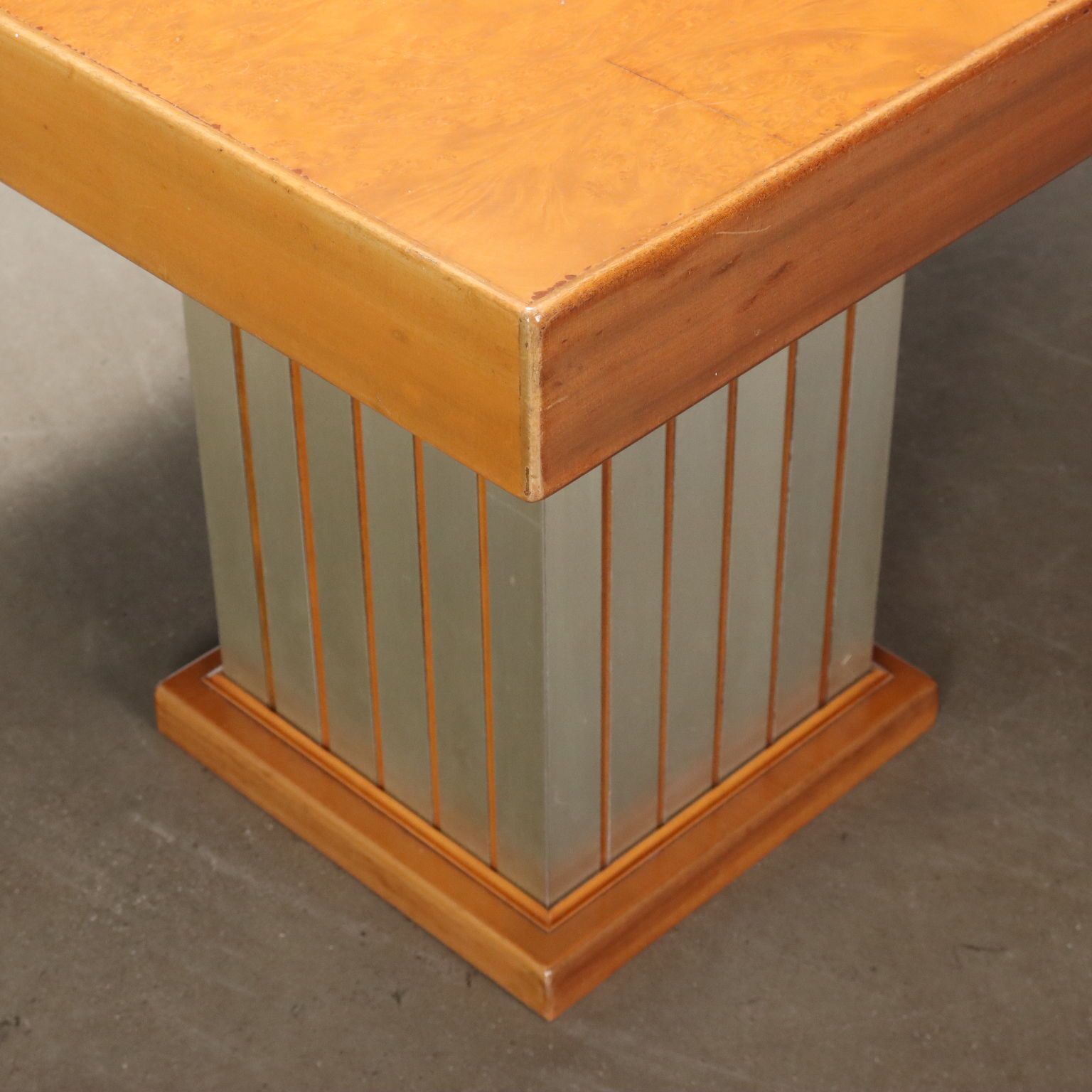 Vintage tafel, mahoniehouten fineer, aluminium, Italië, jaren 1970-1980 photo 1330.0