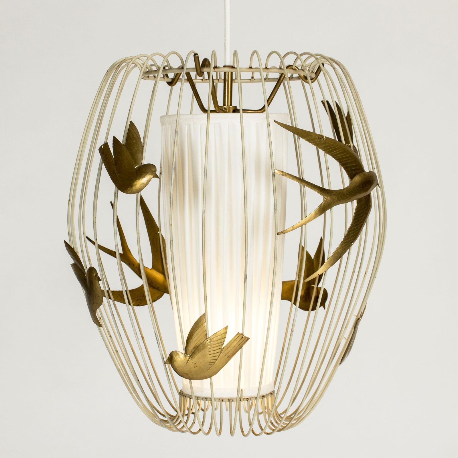 Lampe à suspension scandinave mid-century par Hans Bergström, Suède, années 1940 photo vintage