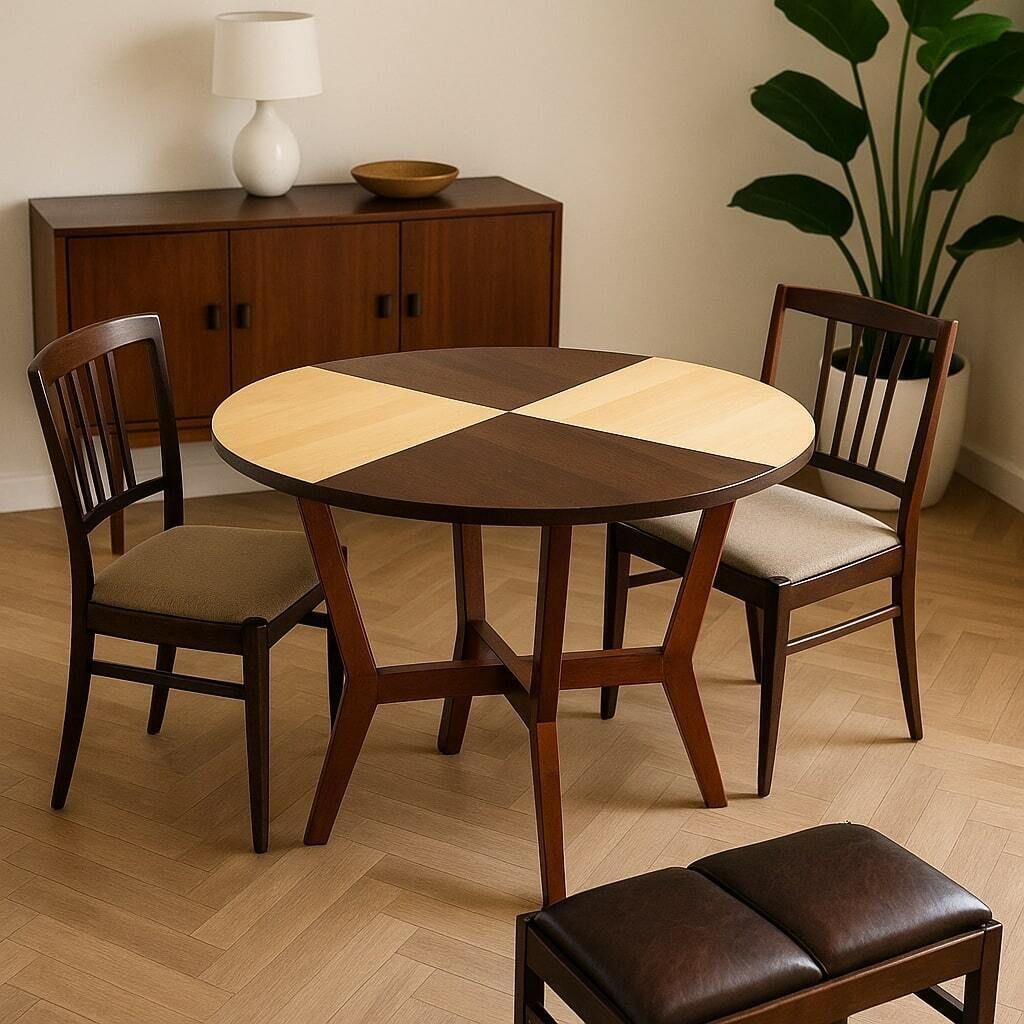 Table vintage Prisma Collection en placage de frêne, Italie, années 1950 photo furniture