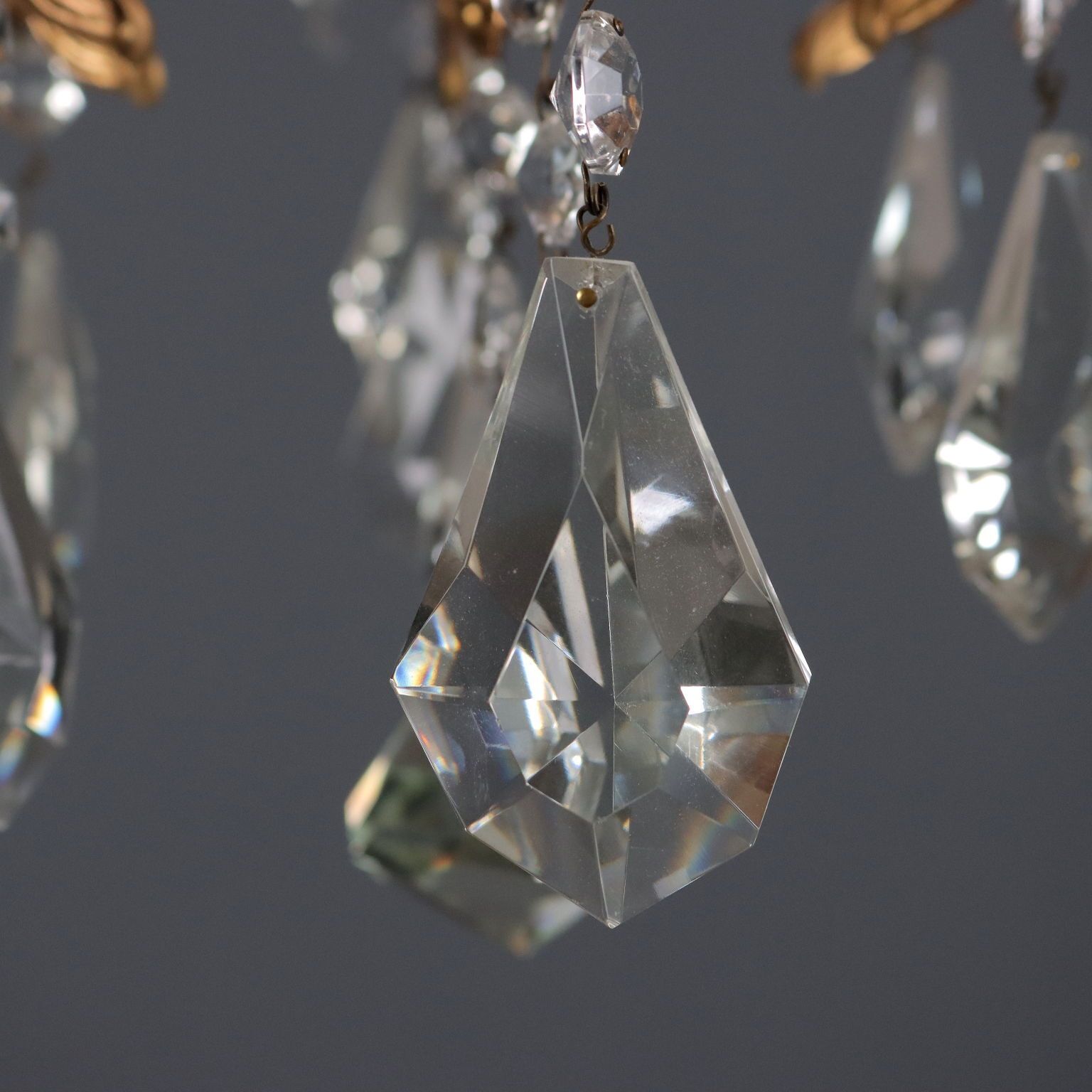Chandelier Rococo Style Bronze Crystal Italy XX Century photo buy