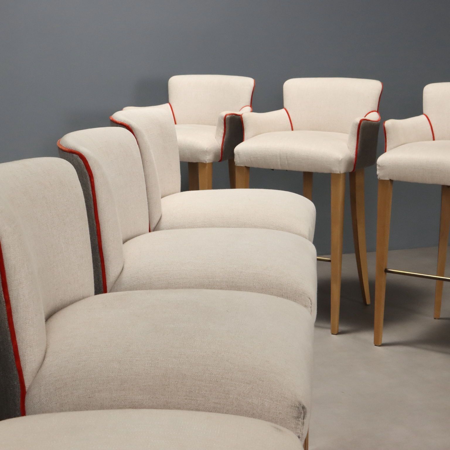 Set Of Eight English Stools By William Yeoward photo Furniture