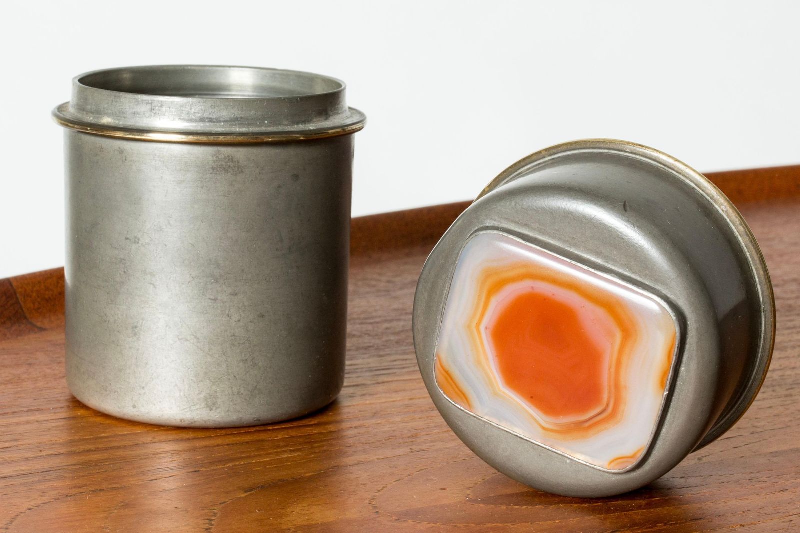 Mid-century Scandinavisch tinnen pot van Estrid Ericson, Svenskt Tenn, Zweden, 1954 photo for sale