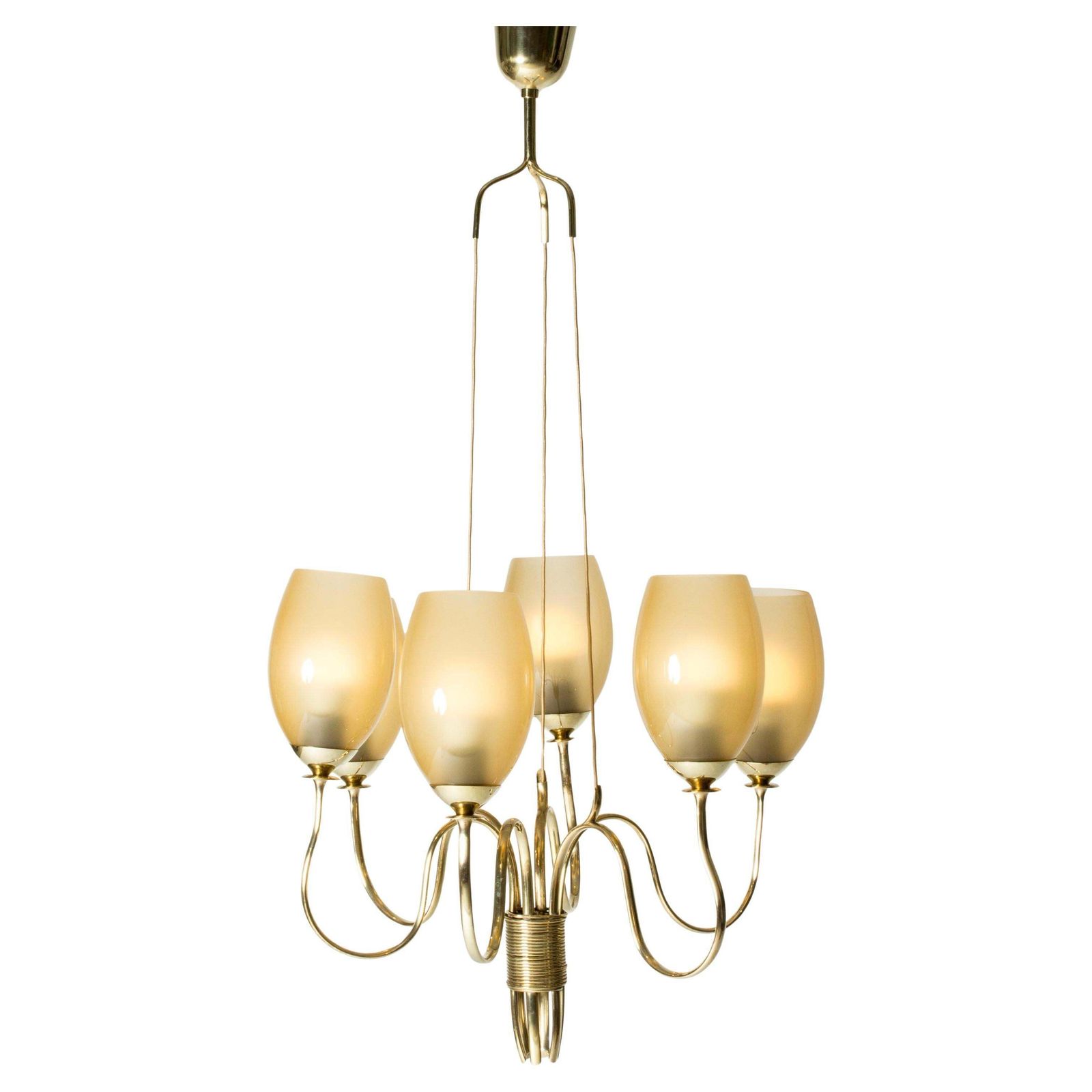 Lustre moderniste vintage par Paavo Tynell, Finlande, Taito Oy, années 1940