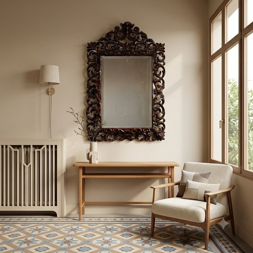 Miroir de style baroque en bois laqué, Italie, début du XXe siècle photo furniture