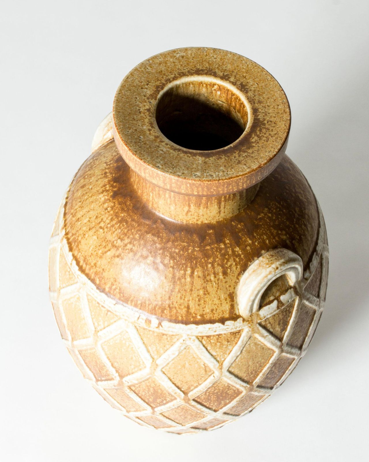 Grand vase de sol vintage en grès, par Gunnar Nylund, Suède, années 1940 photo Décoration