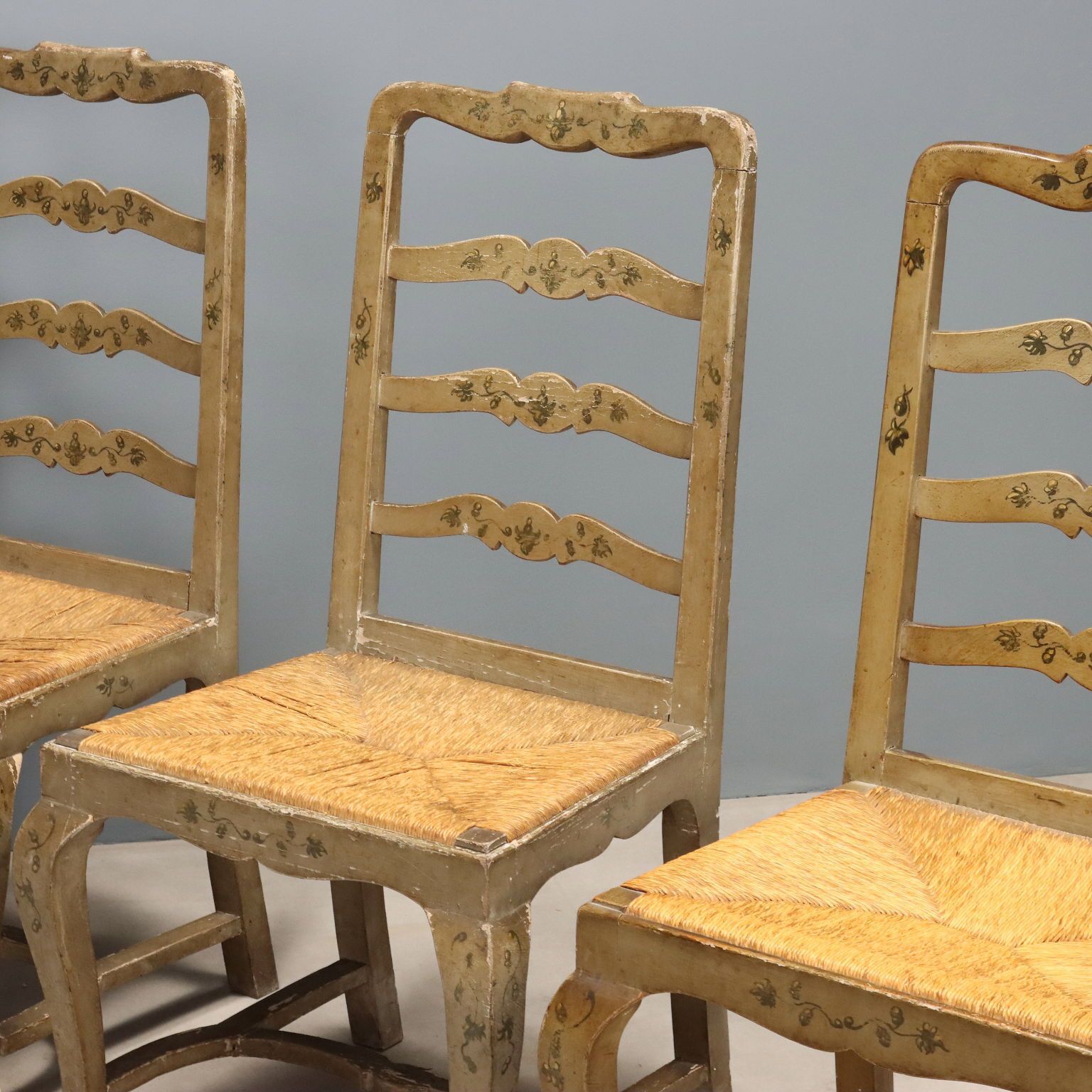 Antique Chairs Lacquered And Painted Wood Italy XIX Century photo for sale