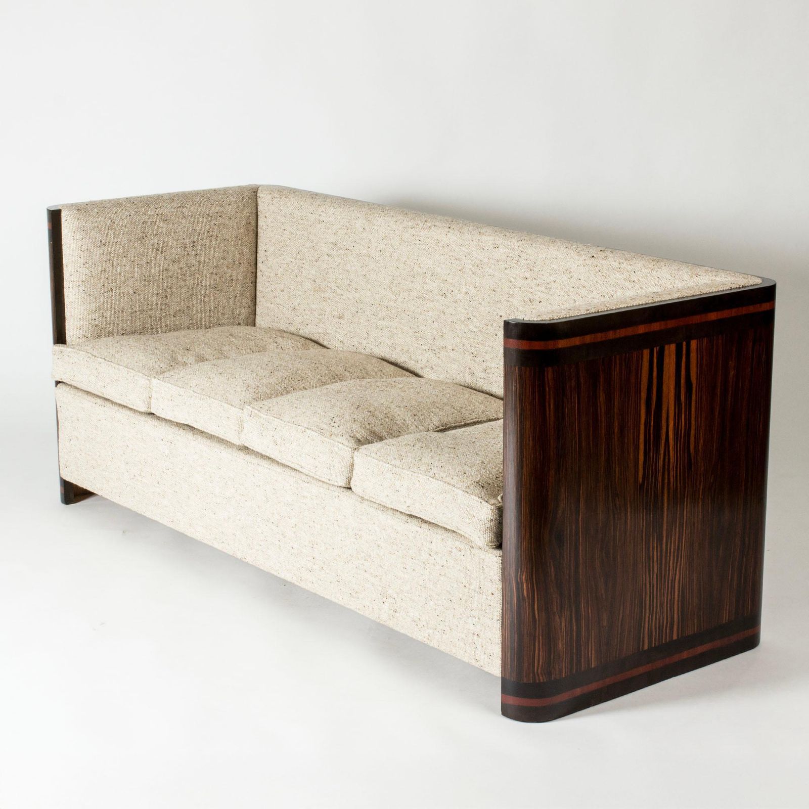 Swedish Modern sofa, rozenhoutframe, wollen bekleding, jaren 1930 photo 29475.0
