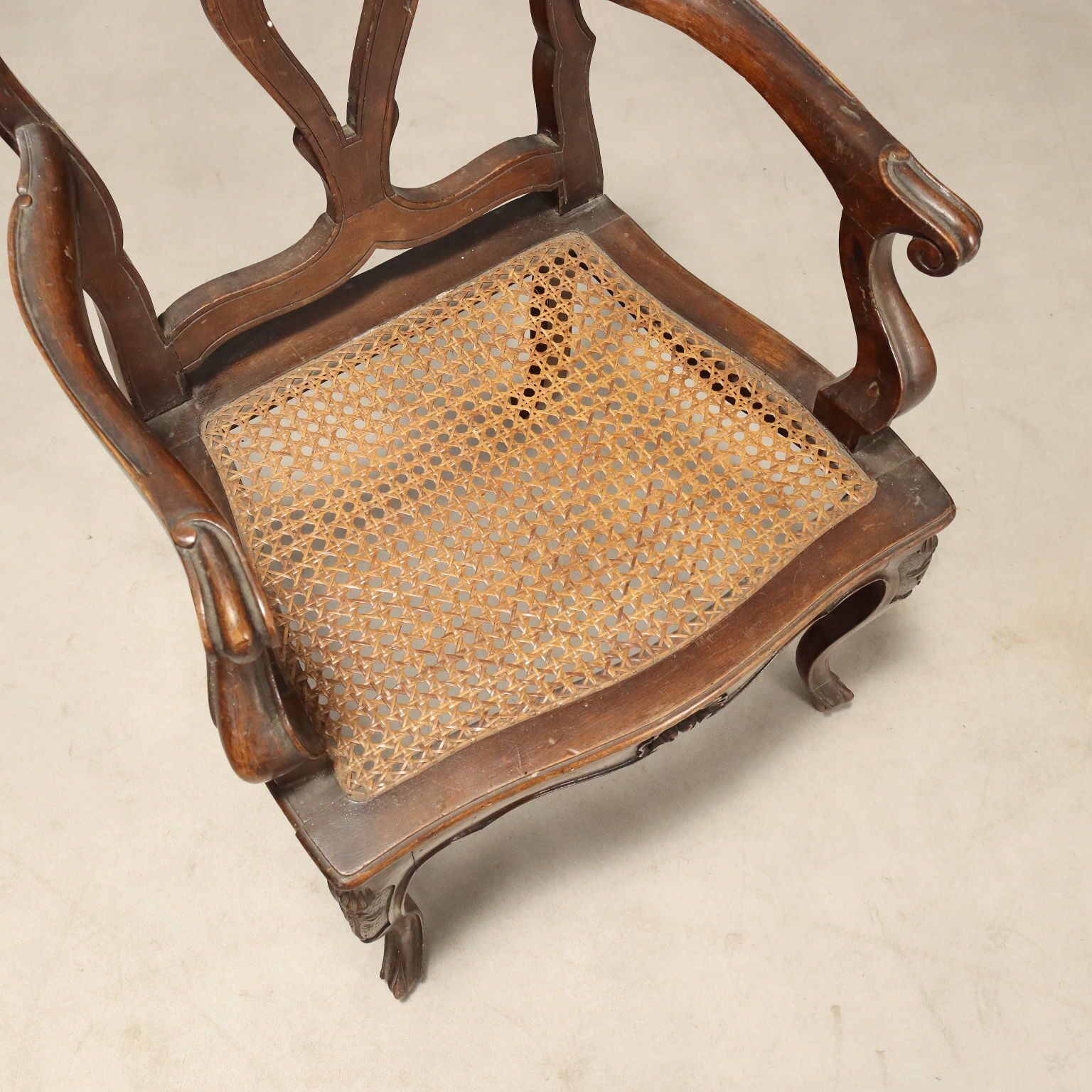 Fauteuils baroques en noyer, Italie, fin du XIXe siècle photo vintage