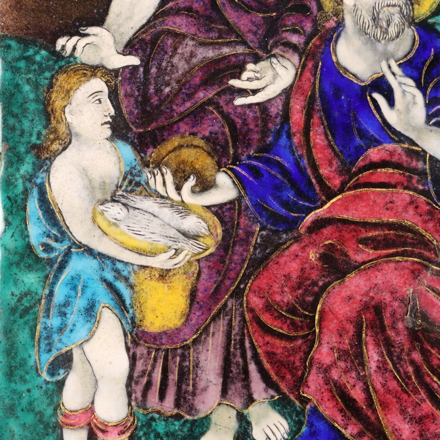 Antique Panel Limoges Enamels On Copper Religious XVII Century photo 1970.0