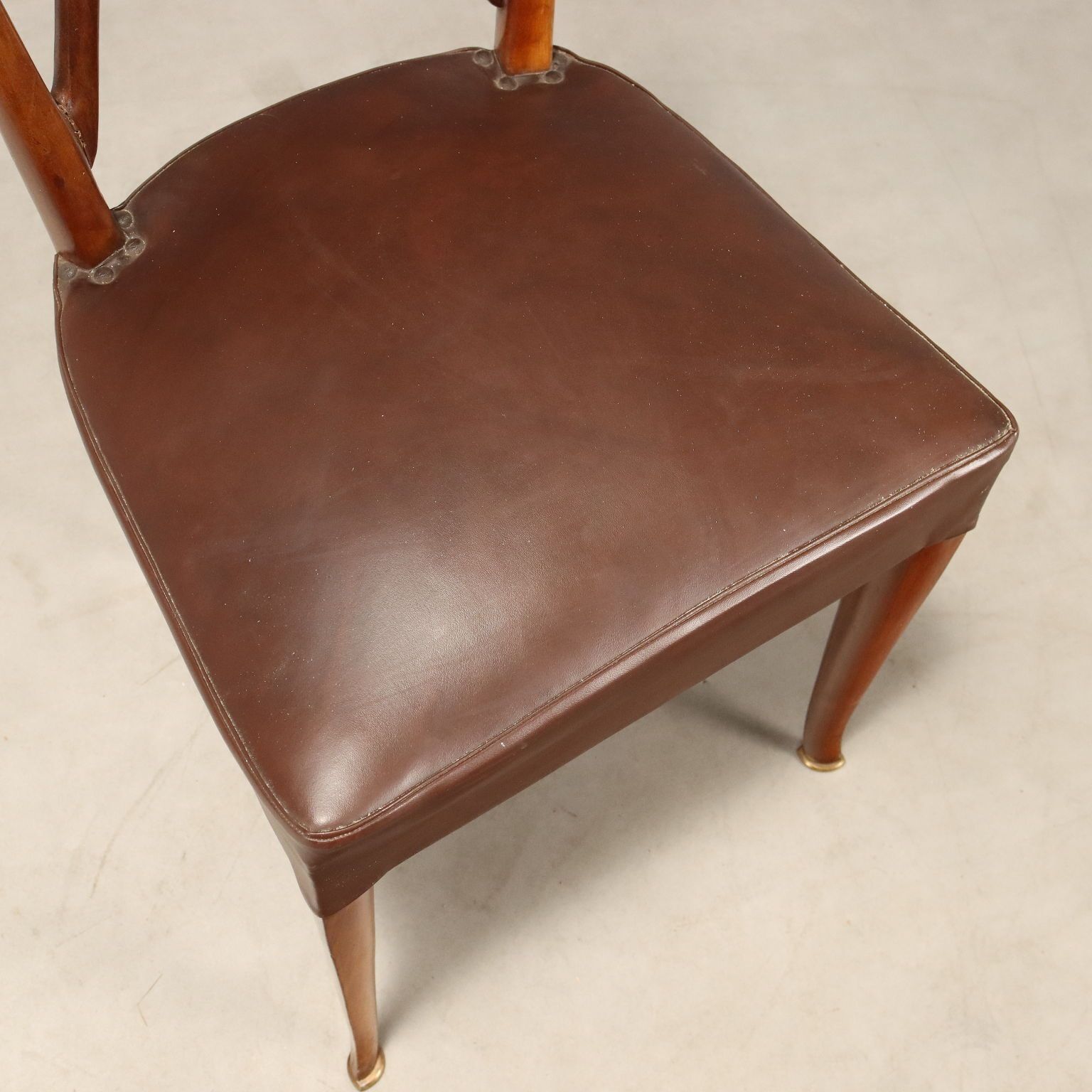 Vintage stoelen hout kunstleer design Italië jaren 1950 photo buy