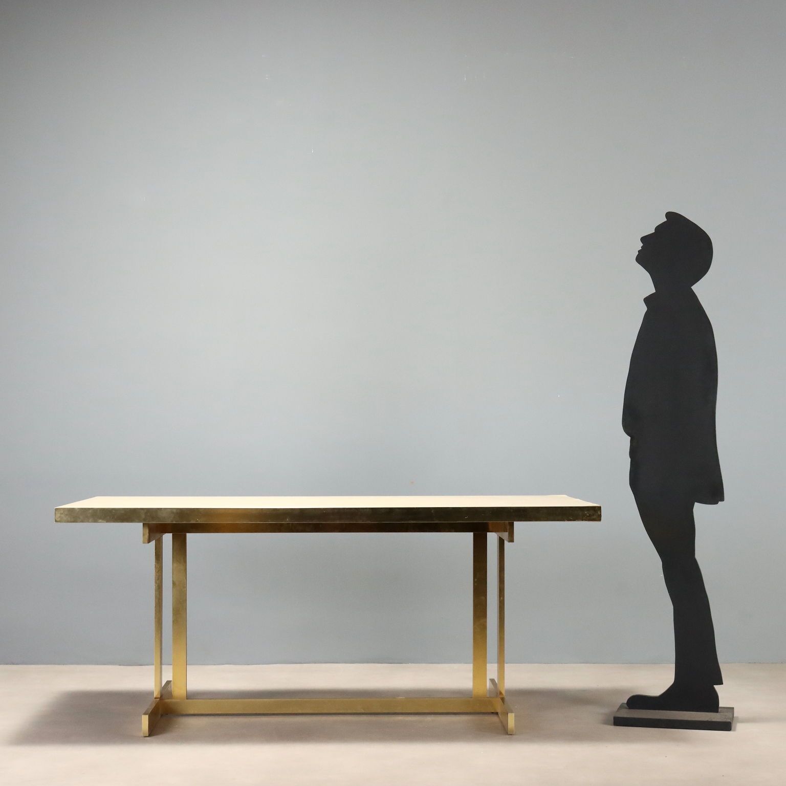 Vintage Table Mario Sabot Brass Laminate Design Italy 1980s photo furniture