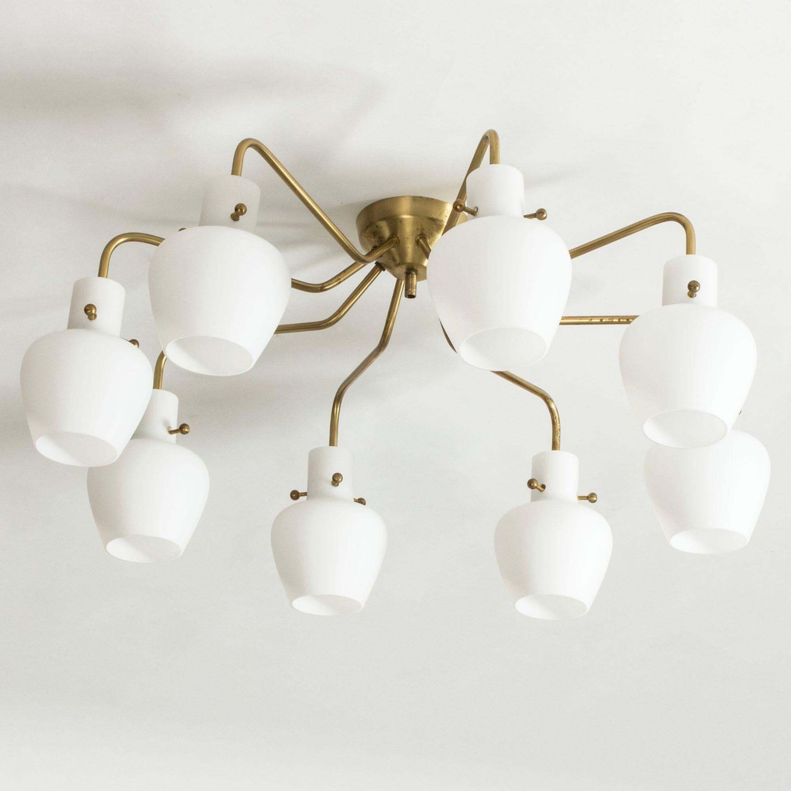 Flush Mount Chandelier By Hans Bergström, Ateljé Lyktan, Sweden, 1950s photo vintage