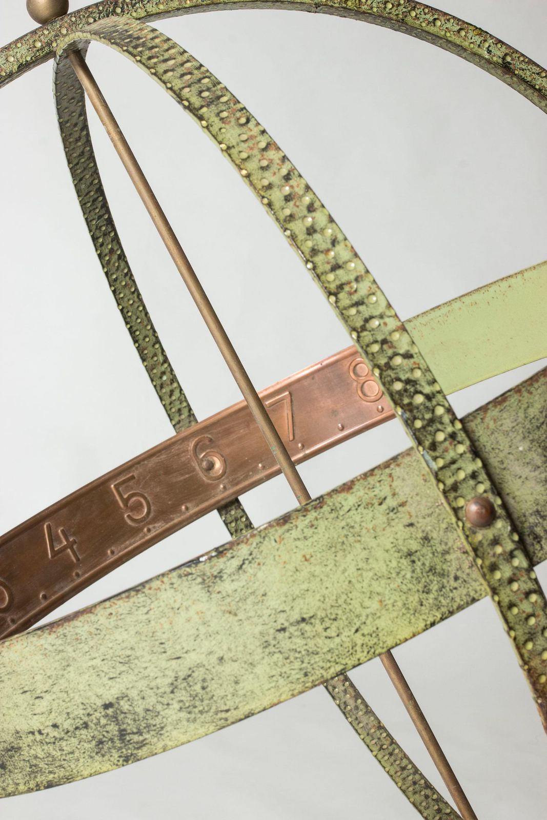 Cadran solaire scandinave moderne en bronze, par Gunnar Nylund, années 1940 photo Art