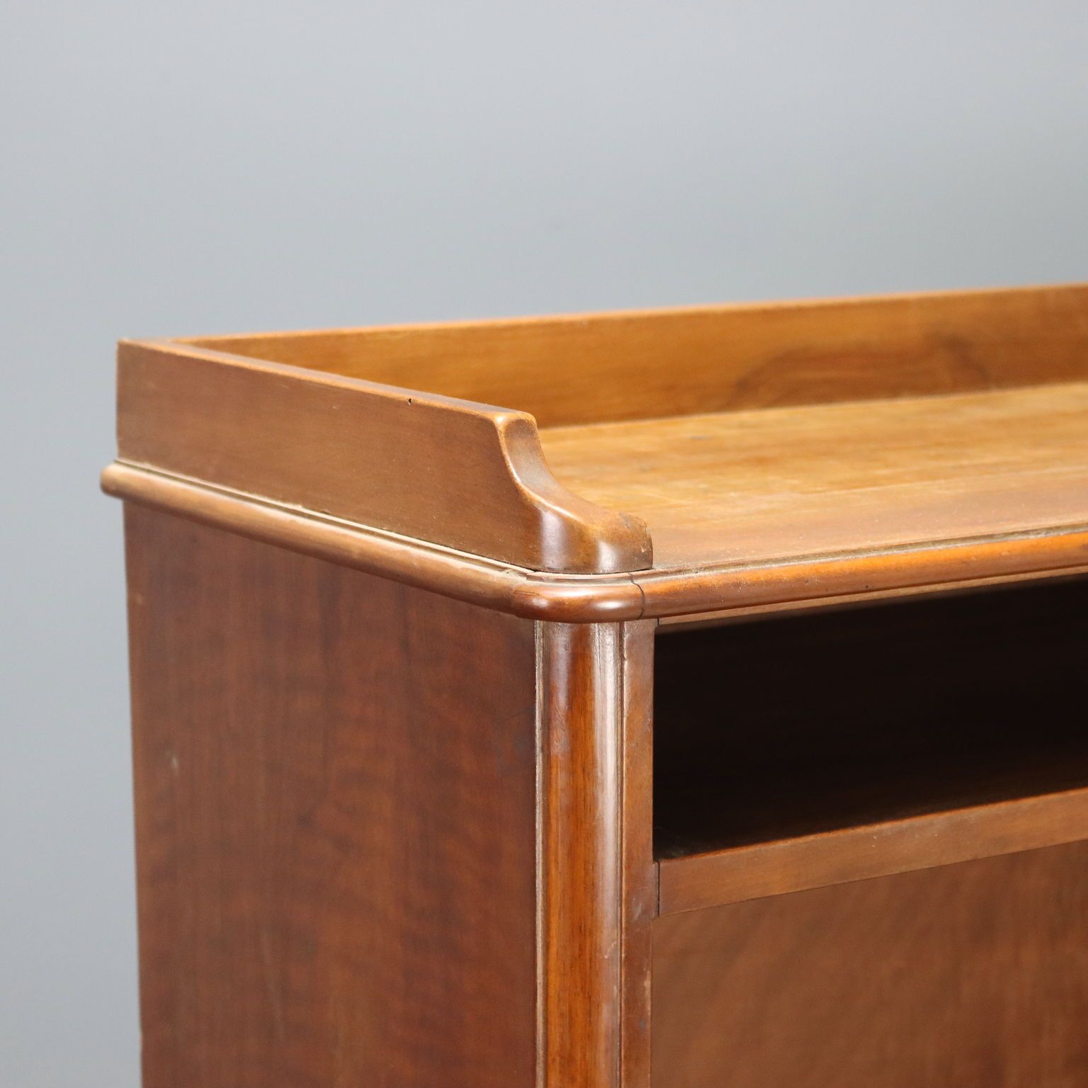 Open Walnut Bookcase With Balustrade   Italy 20th Century photo for sale