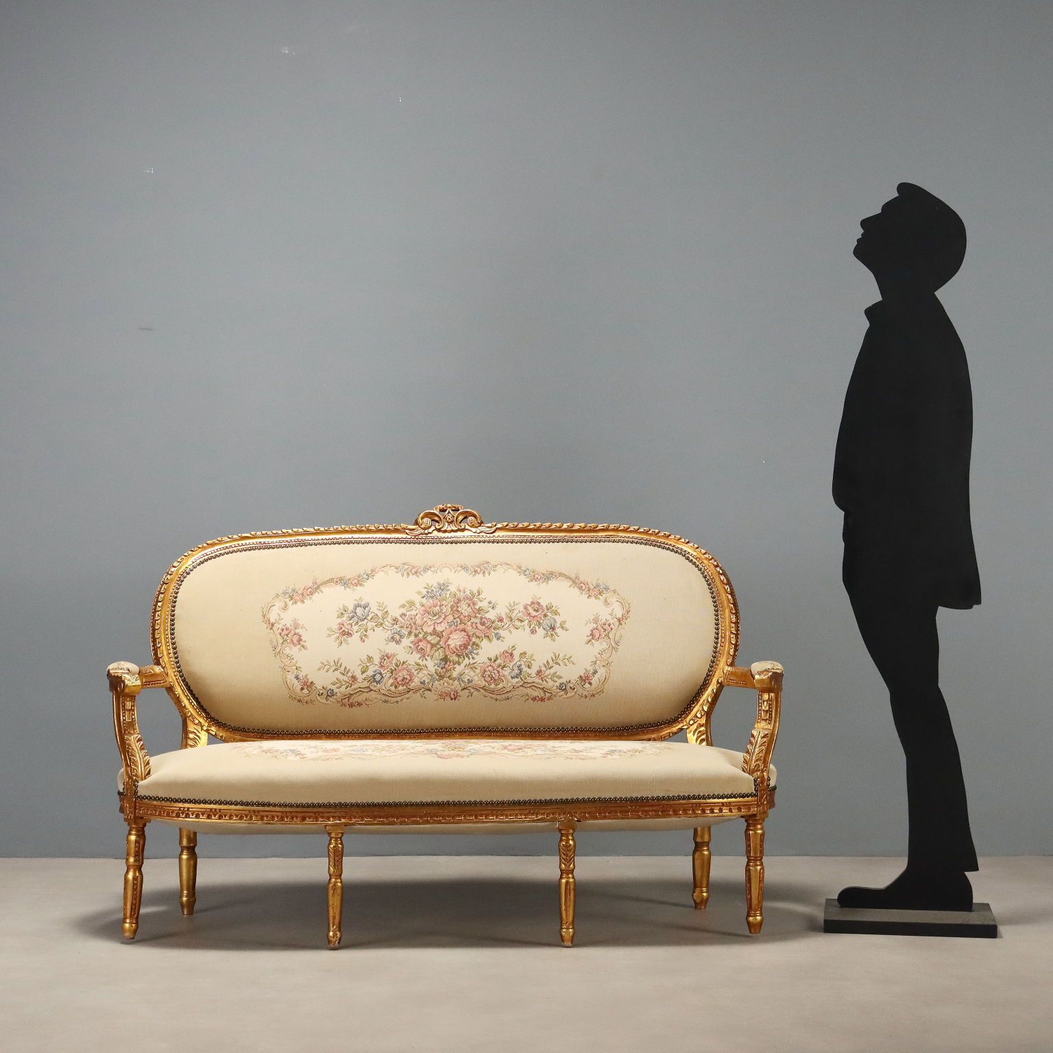 Neoclassical Style Sofa In Gilded Wood photo furniture