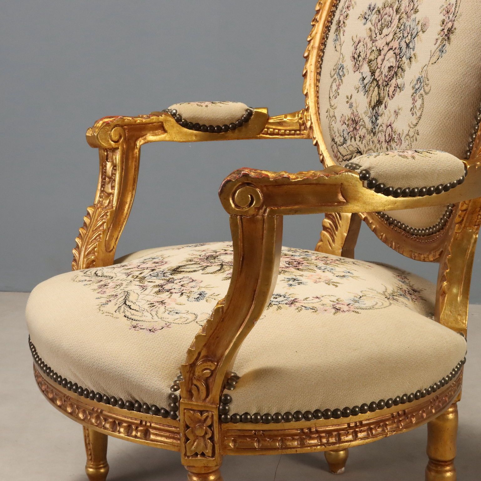 Pair Of Gilt Neoclassical Armchairs photo 470.0