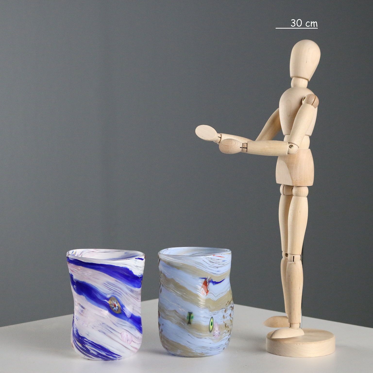 Paire de verres, C. Colizza, manufacture de Murano photo furniture