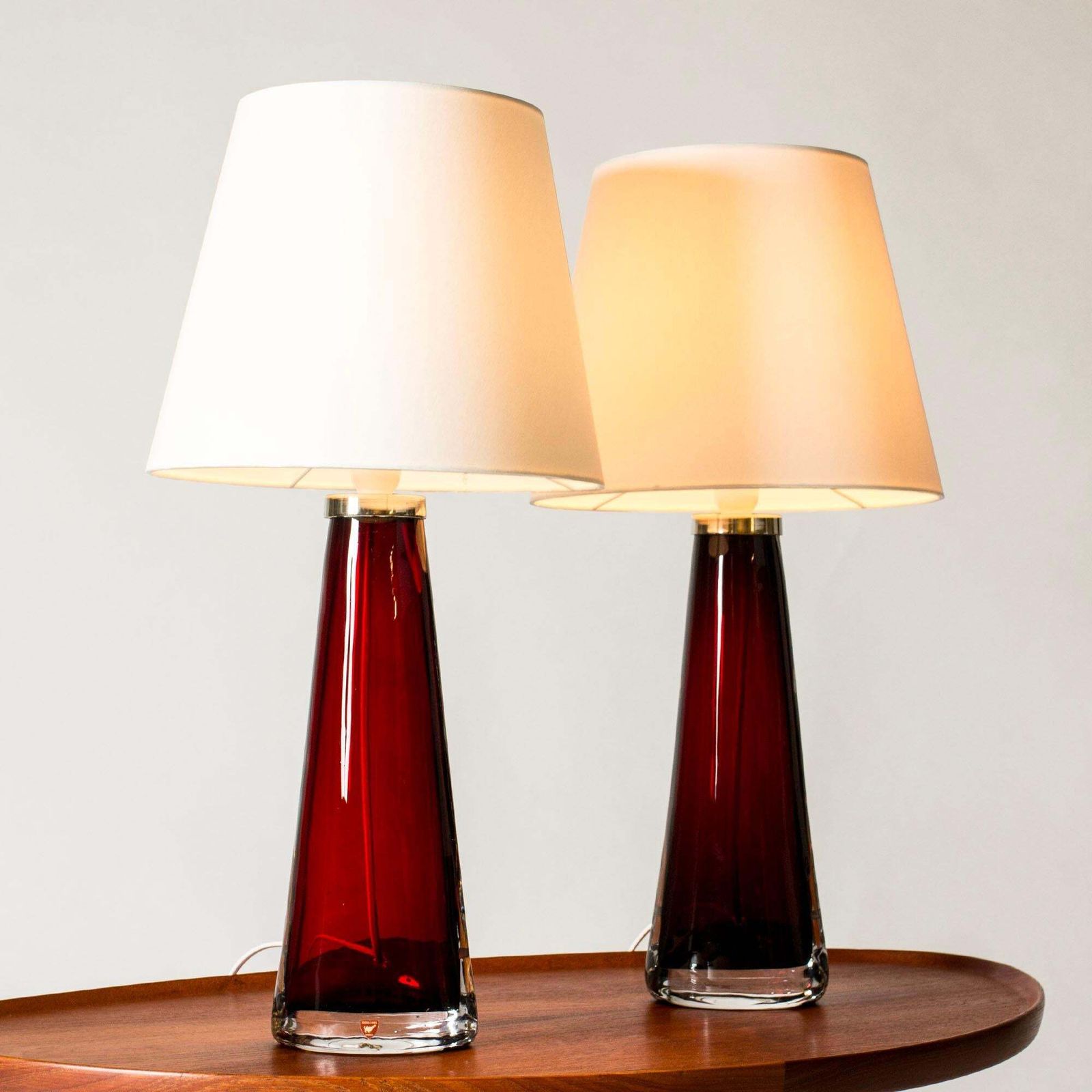 Mid-century glazen tafellampen van Carl Fagerlund, Orrefors, Zweden, jaren 1960 photo vinterior
