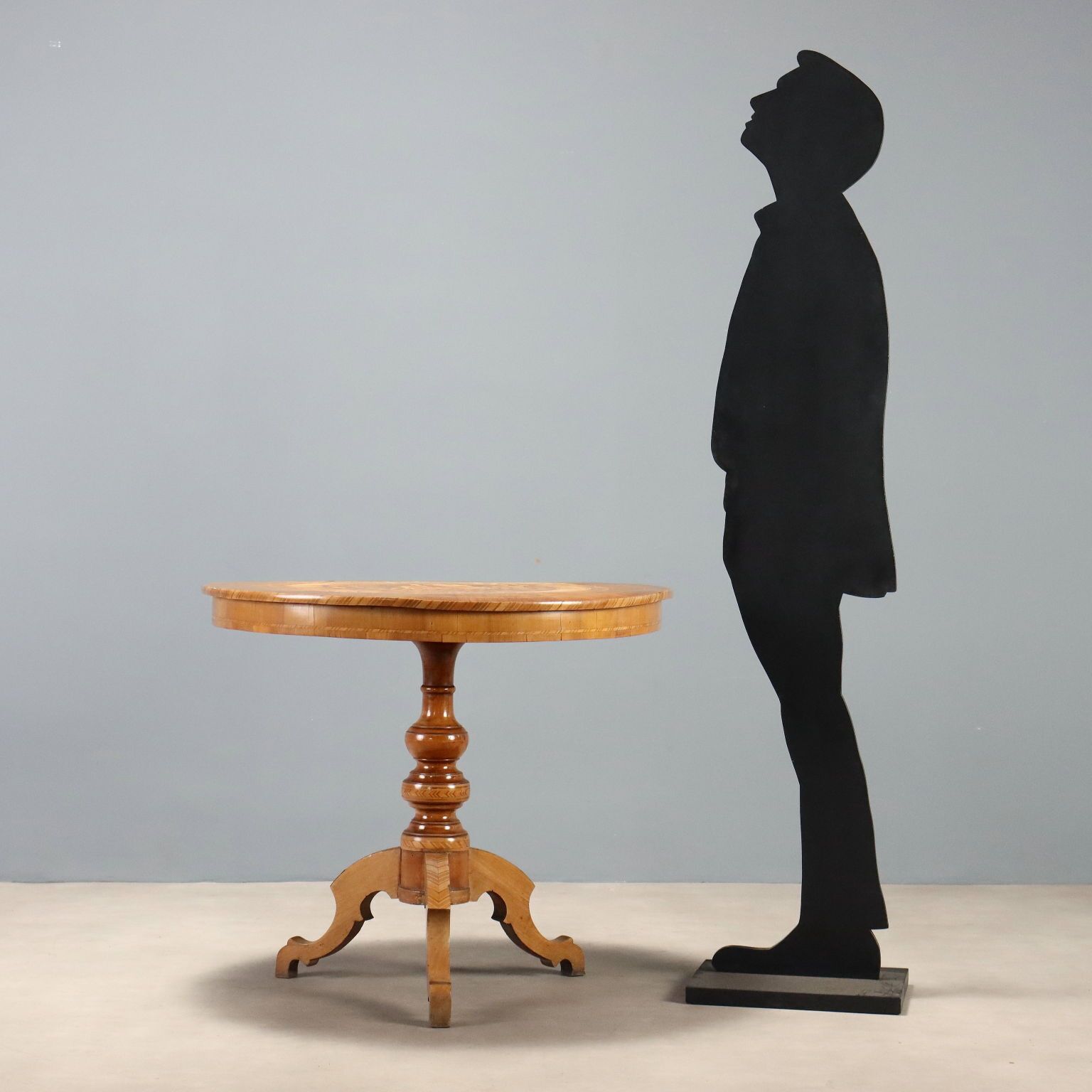 Walnut Inlaid Center Table   Rolo 19th Century photo furniture