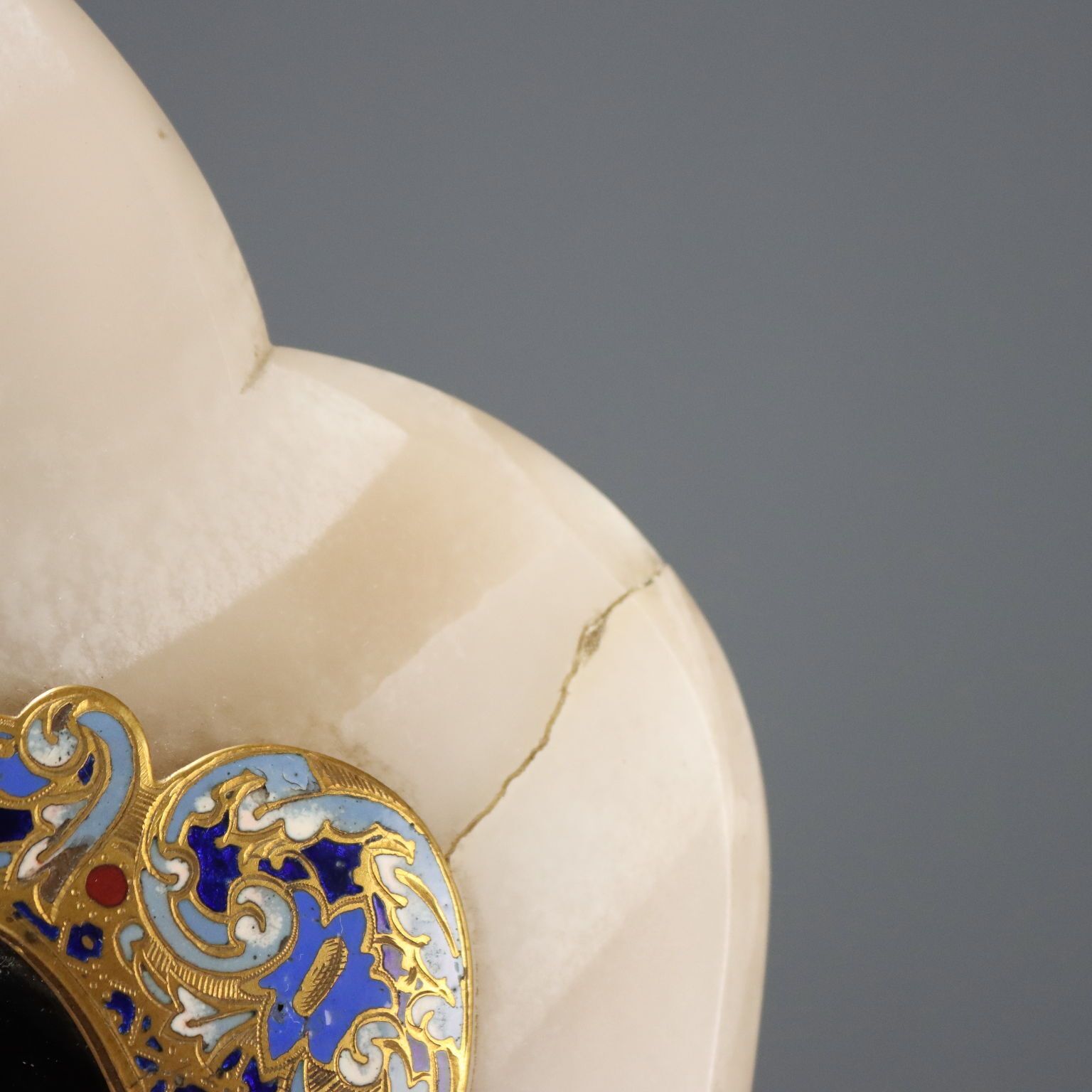 Petit miroir de table d'époque, émaux champlevé et ormolu, XIXe-XXe siècle photo buy