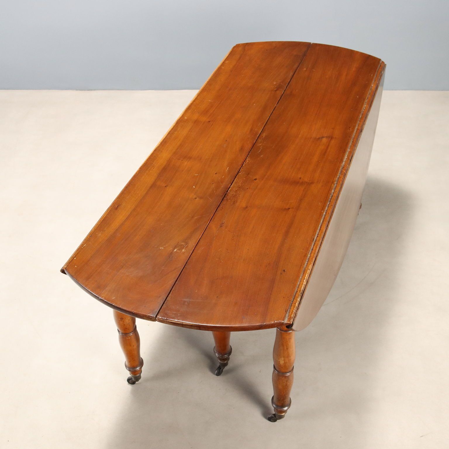 Antieke Uitschuifbare Tafel Walnoot Italië XIX Eeuw photo vintage