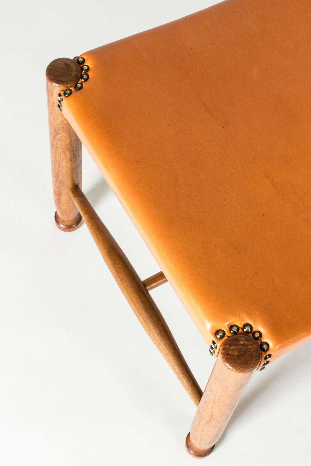 Midcentury Modern Leather Stools, Josef Frank, Svenskt Tenn, Sweden, 1950s photo 4582.0