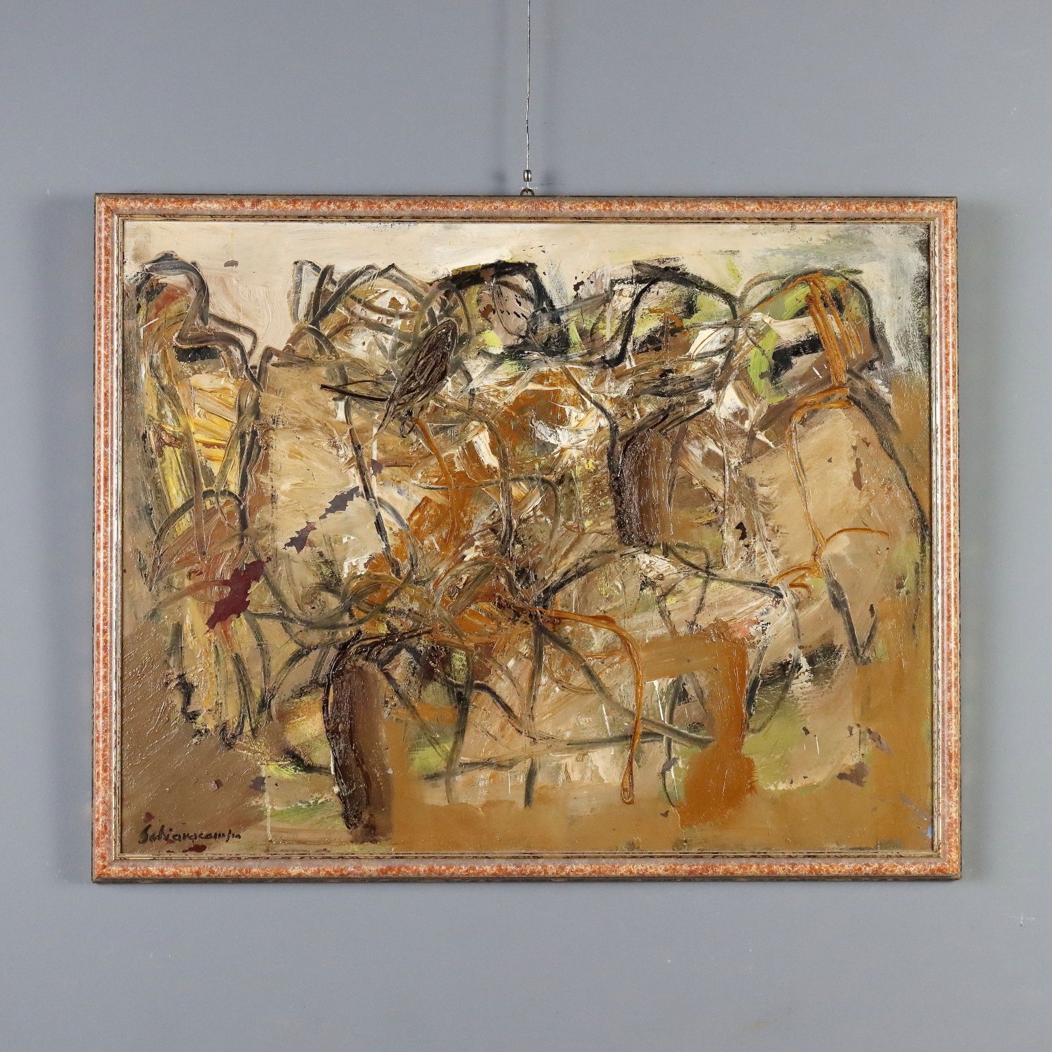 Peinture contemporaine signée Paolo Schiavocampo, Figures, Italie, 1960