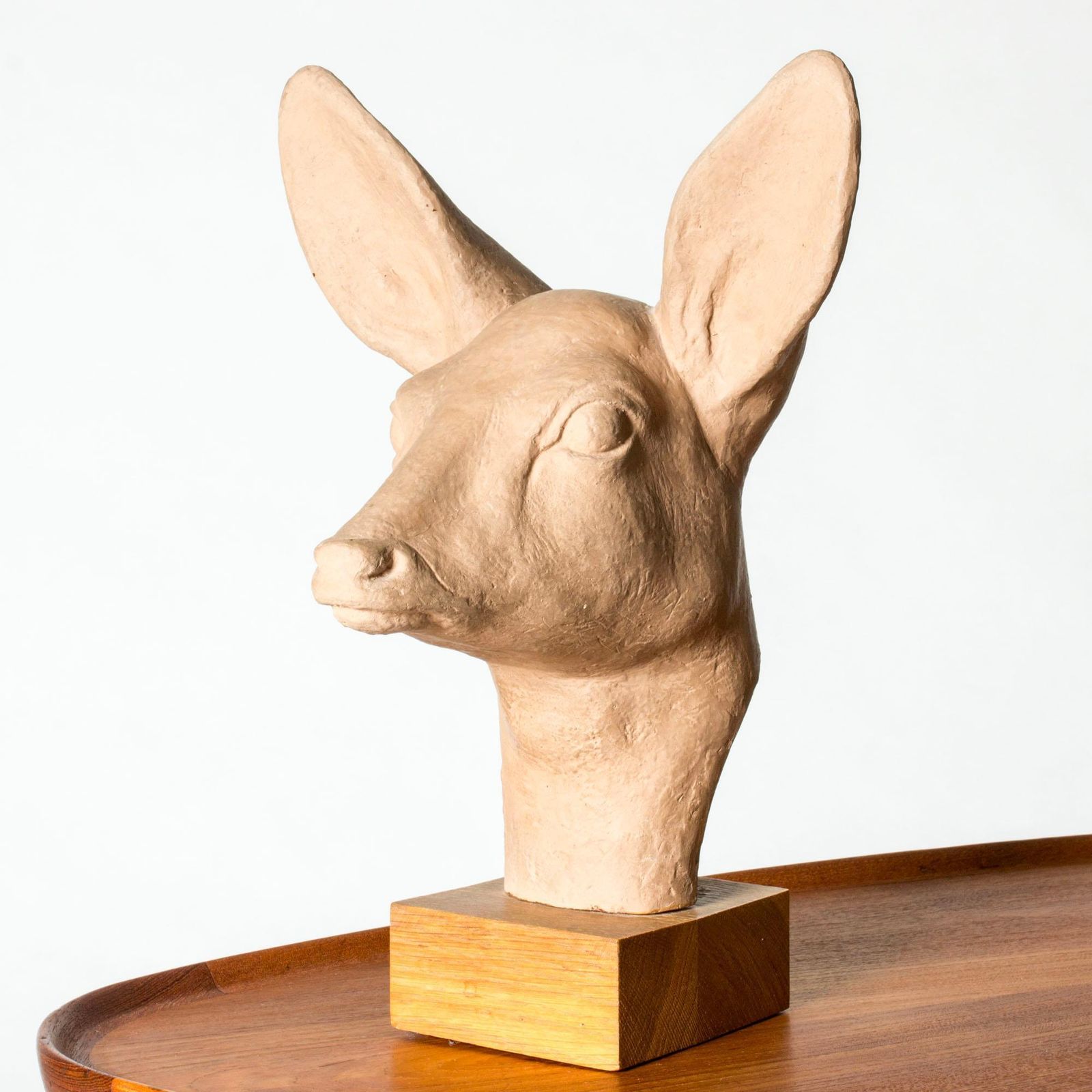 Zweeds Modern reeënkop sculptuur van Arvid Knöppel, Zweden, 1934 photo Kunst