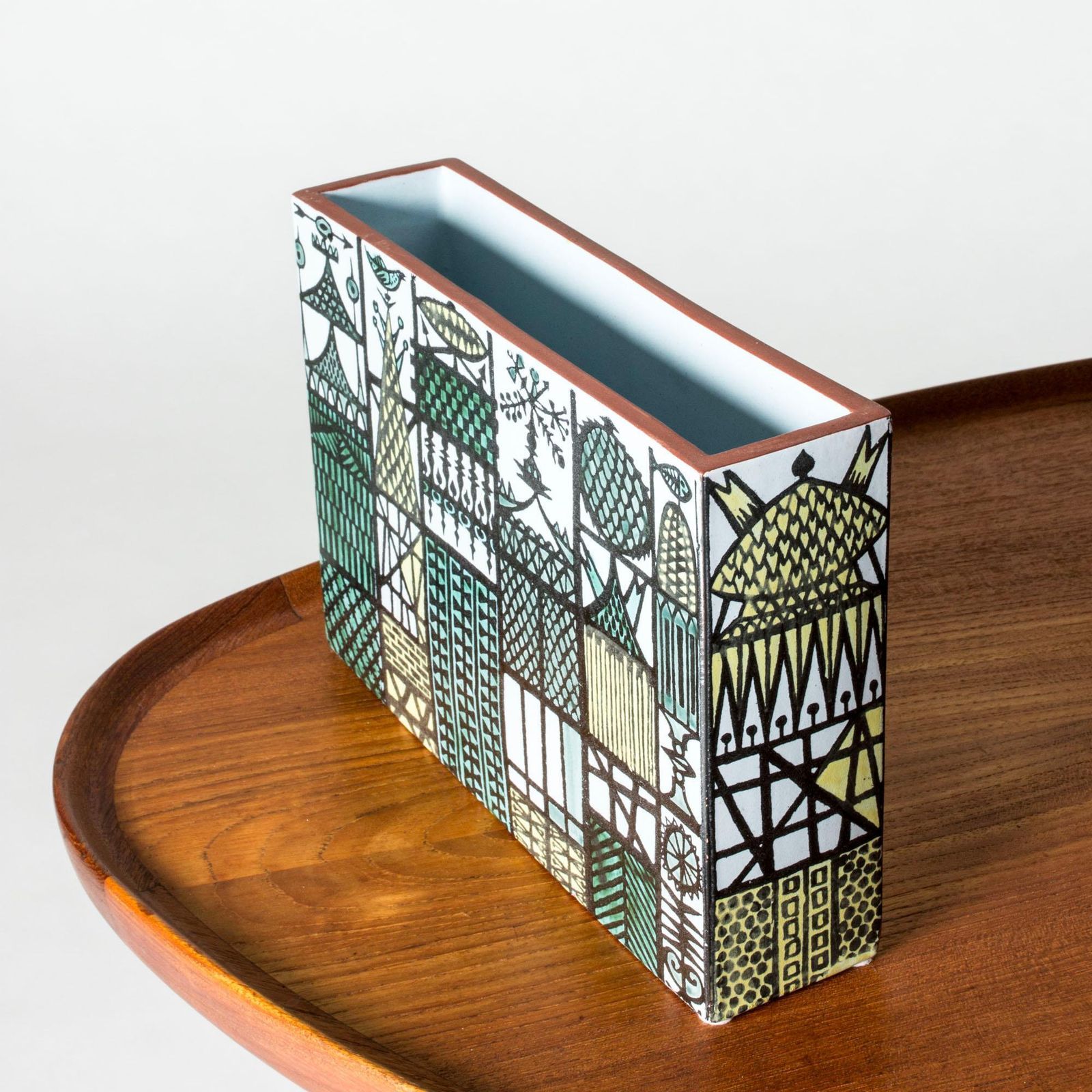Vase en faïence « Karneval » par Stig Lindberg, Gustavsberg, Suède, années 1950 photo for sale