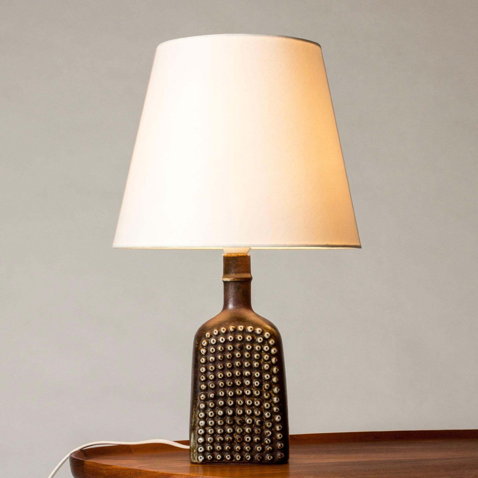 Modernist Mid Century Stoneware Table Lamp, Stig Lindberg, Gustavsberg, 1950s photo furniture