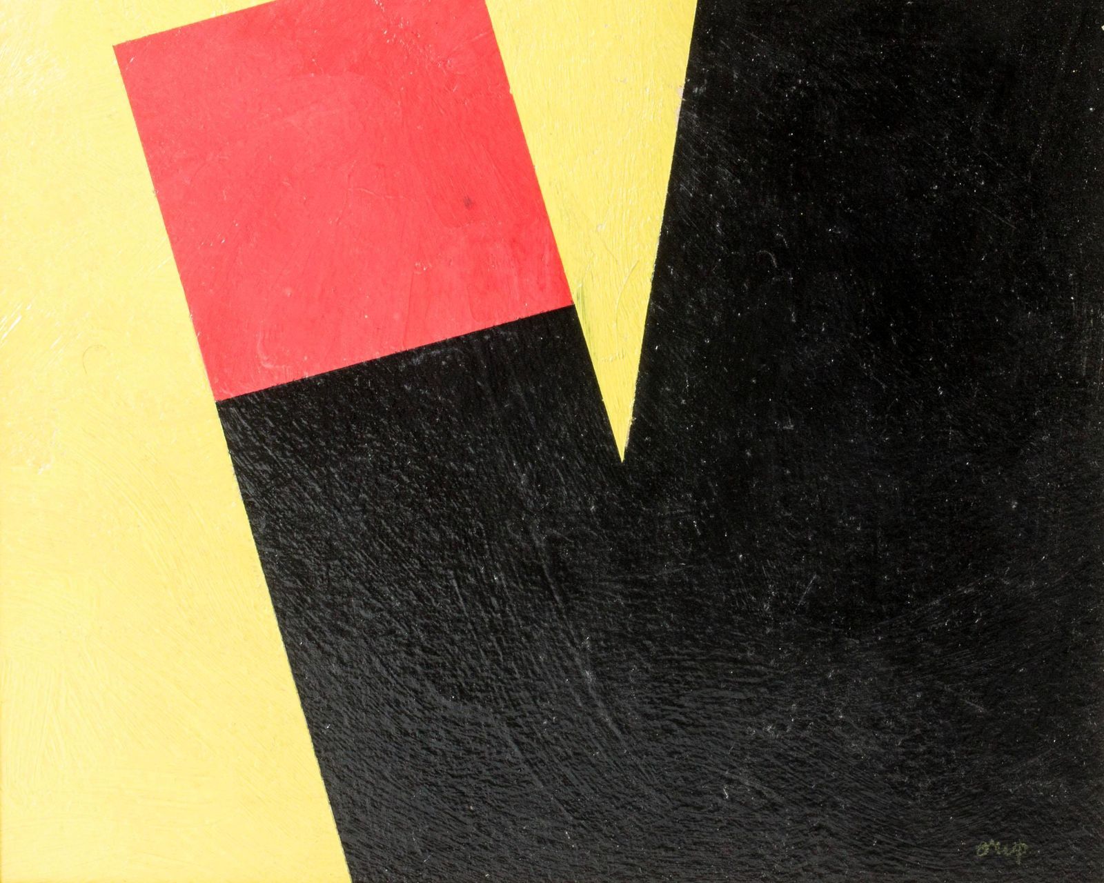 Striking Oil Painting, Scandinavian Modern, Concrete Motif, 1950s photo Art
