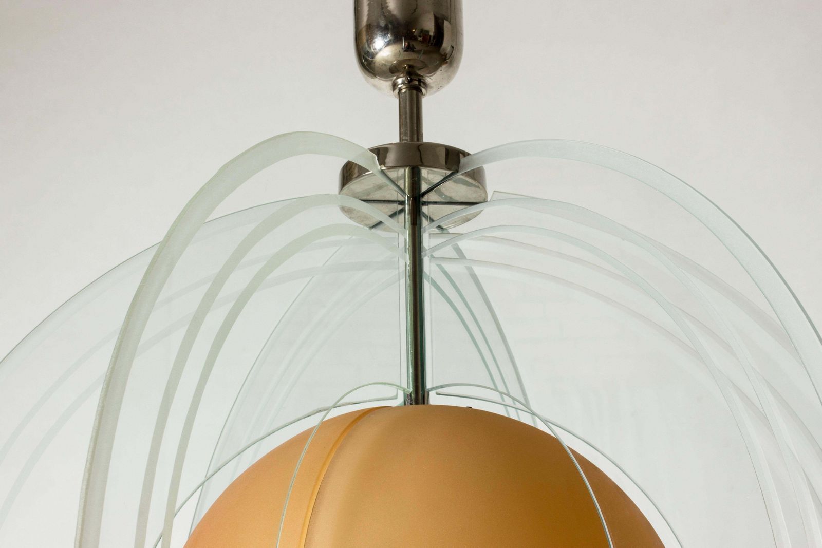 Mid-century plafondlamp "Arsenal", Vicke Lindstrand, Orrefors, Zweden, 1937 photo vintage