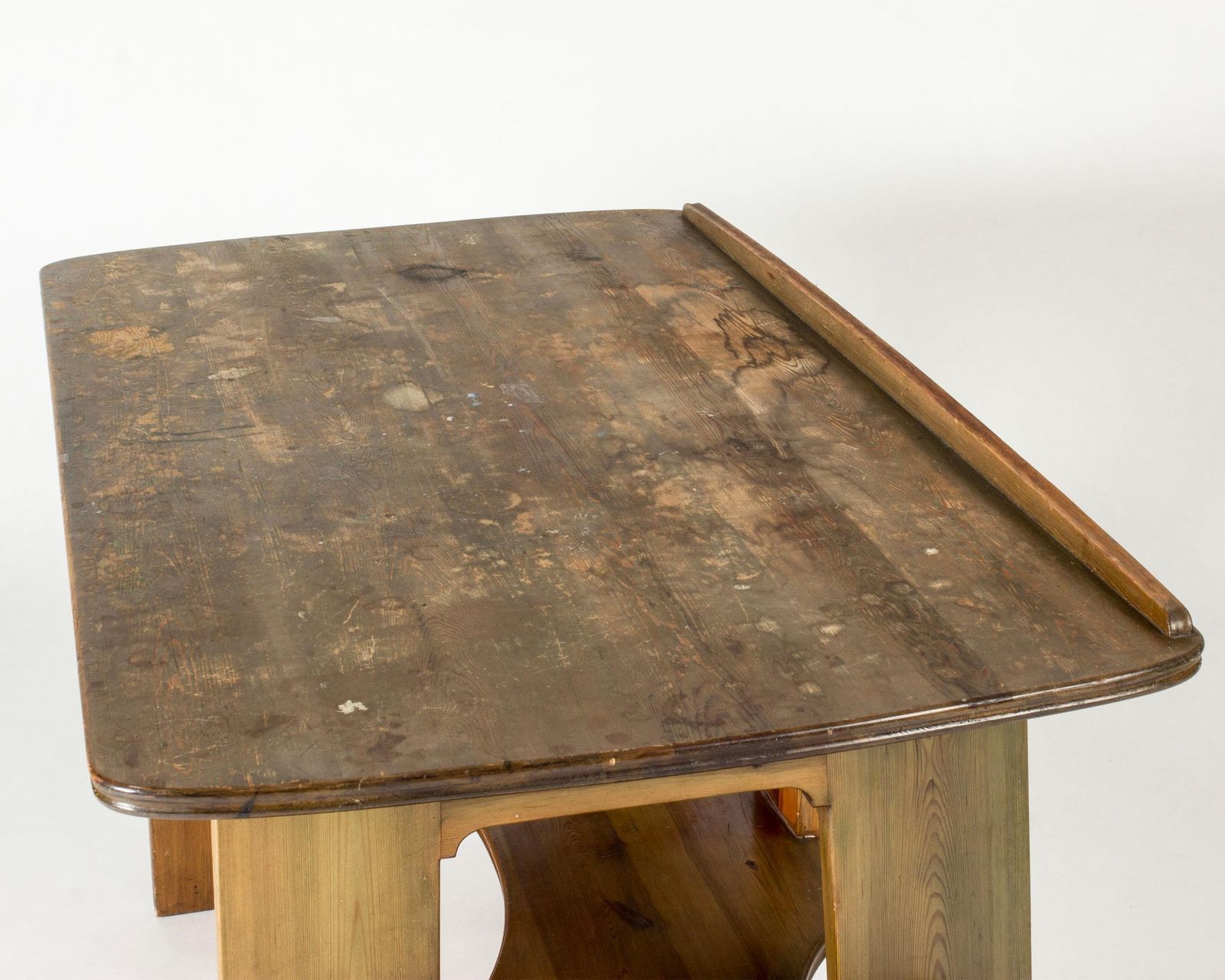 Furniture Art Nouveau Pine Desk By Carl Westman, Sweden, 1910s photo