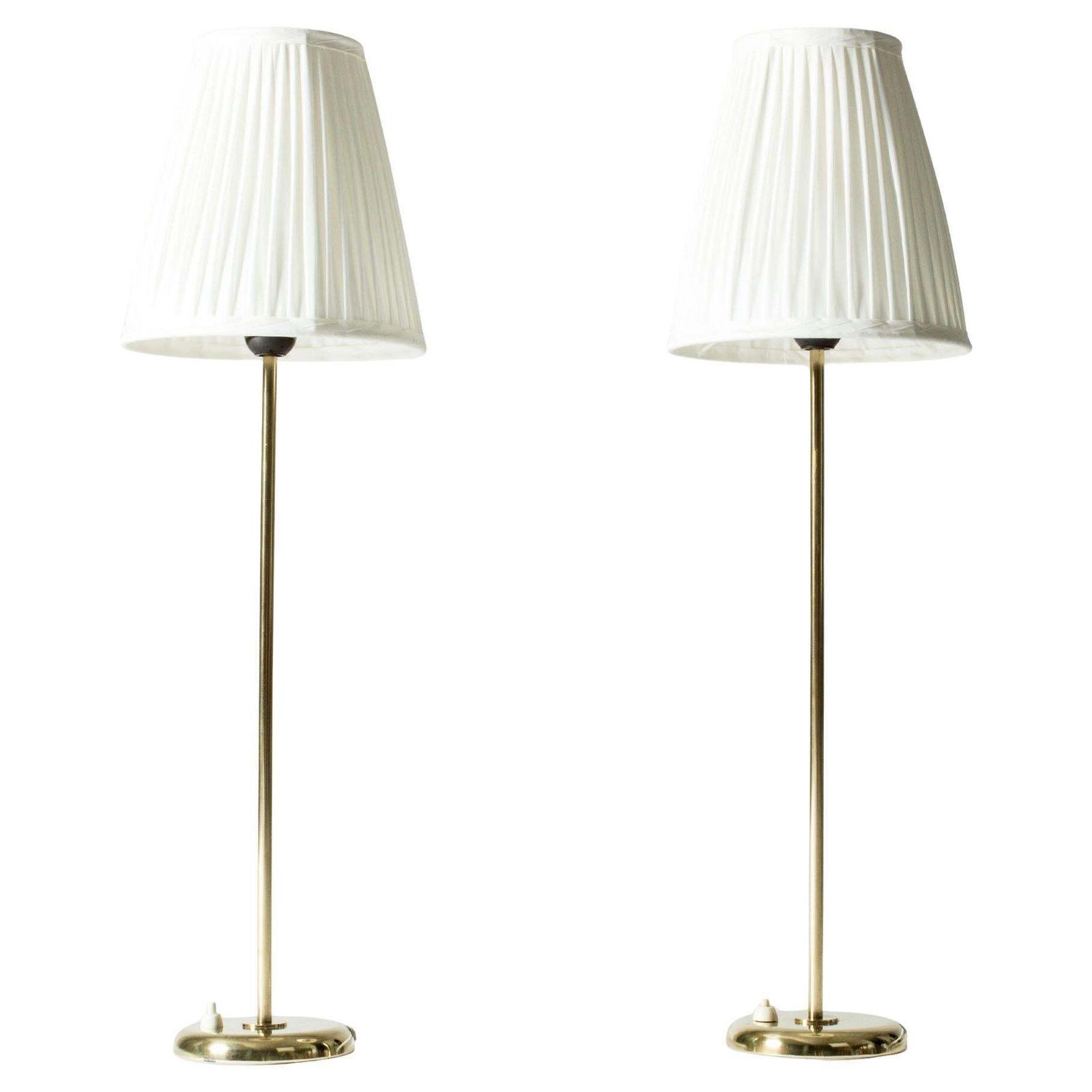 Lampes de table modernes suédoises en laiton, Böhlmarks, Suède, années 1950
