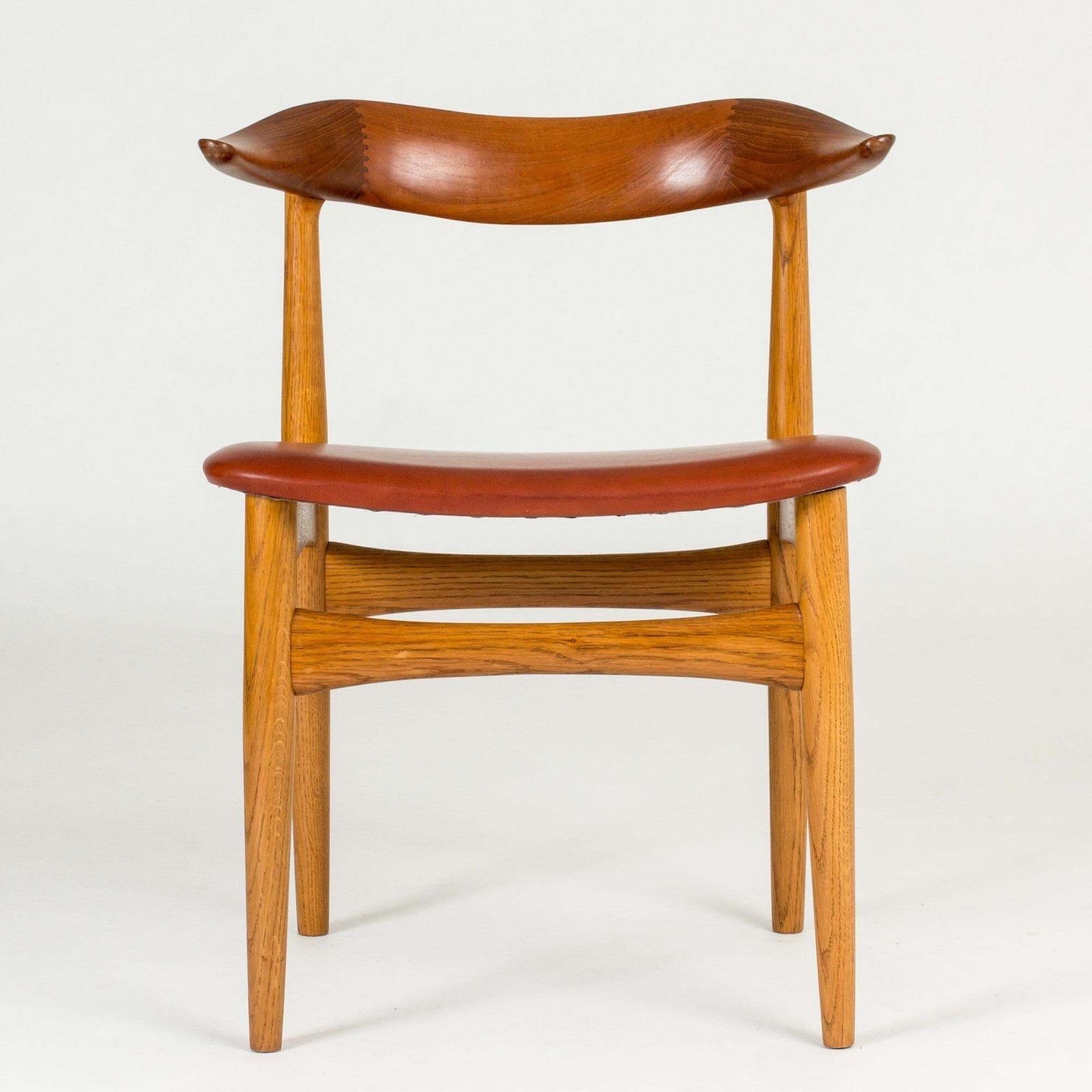 12 "Cowhorn" Dining Chairs By Knud Færch For Slagelse Møbelværk, Denmark, 1950s photo for sale