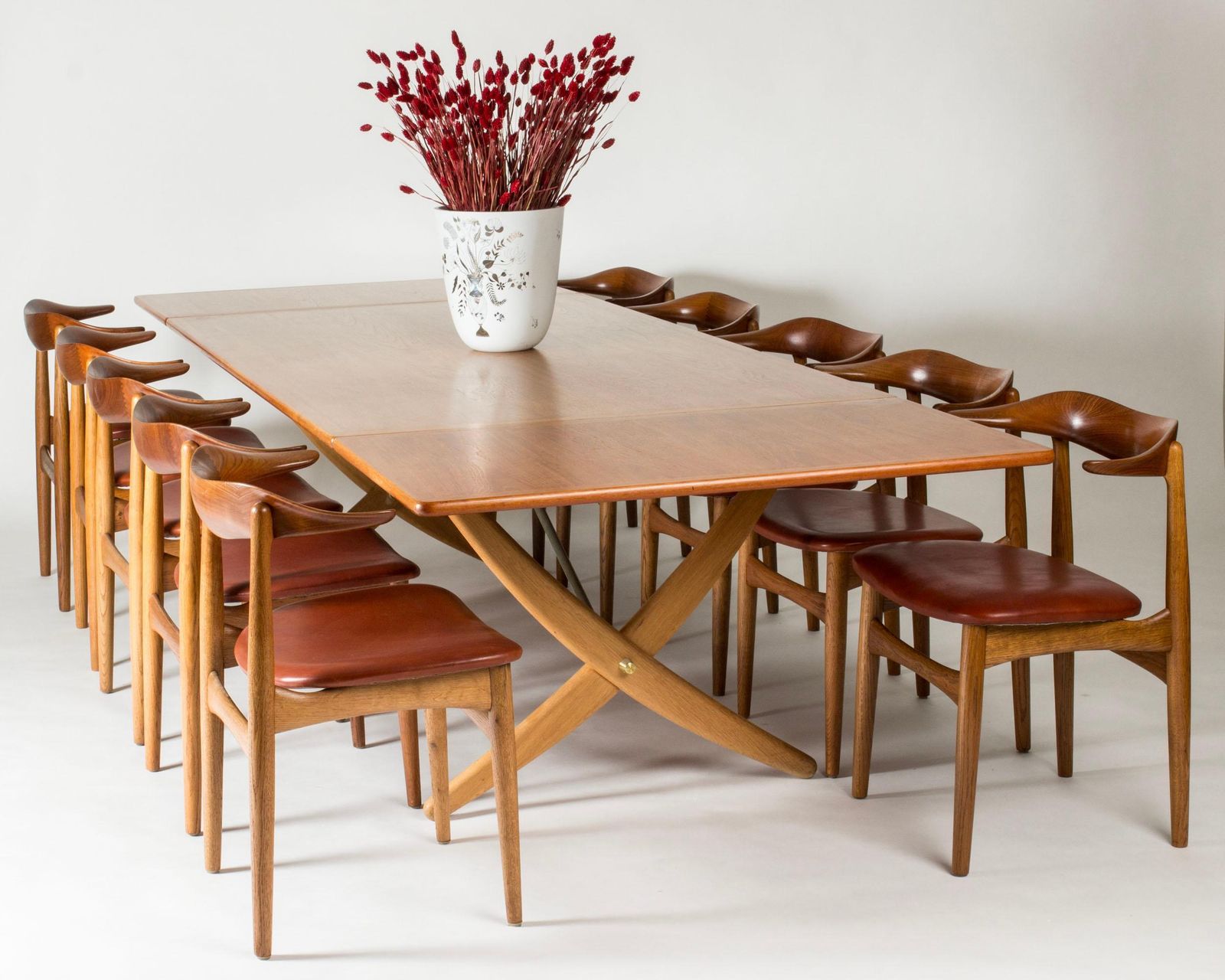 photo for sale 12 chaises de salle à manger « Cowhorn » par Knud Færch pour Slagelse Møbelværk, Danemark, années 1950