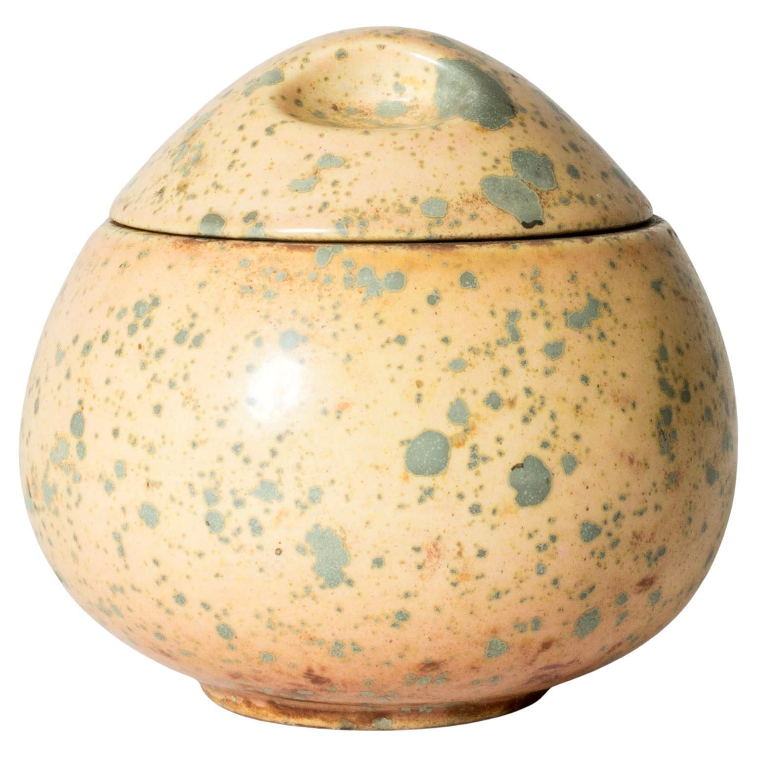 Scandinavian Modern Faience Jar By Hans Hedberg, Biot, France