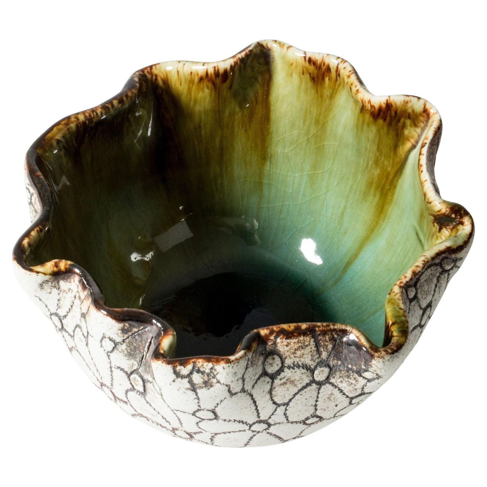 Unique Midcentury Stoneware Bowl By Bengt Berglund, Gustavsberg, 1960s