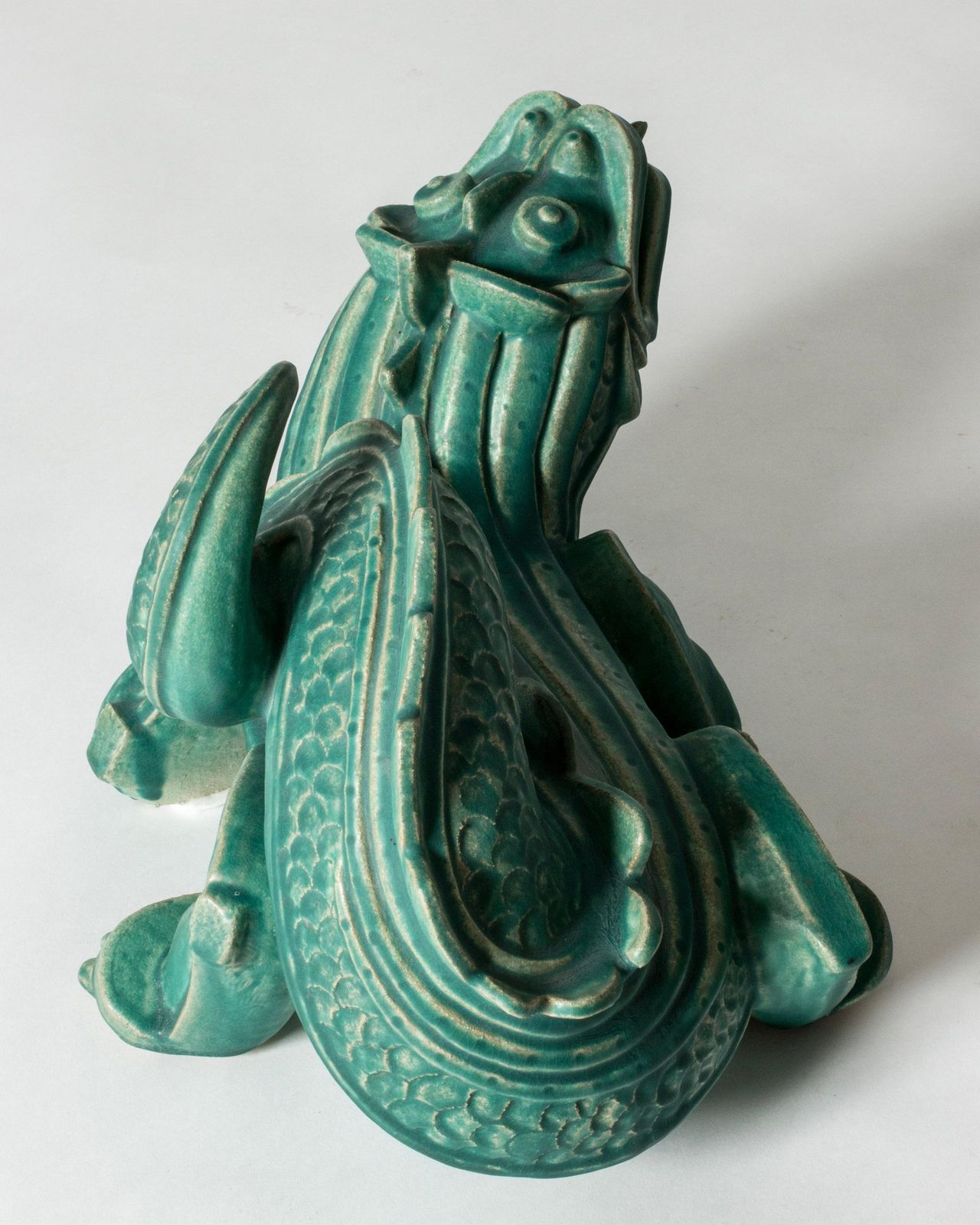 Stoneware drakensculptuur van Wilhelm Kåge, Gustavsberg, Zweden, jaren 1940 photo vinterior
