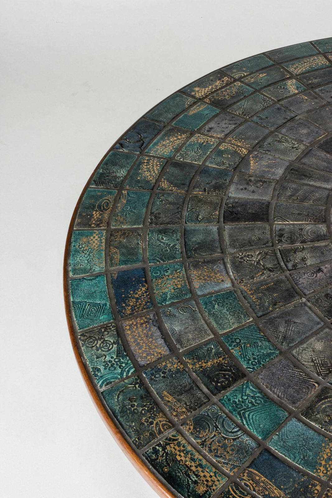 Ceramic Tile And Teak Occasional Or Coffee Table By Bjørn Wiinblad, Denmark photo vintage