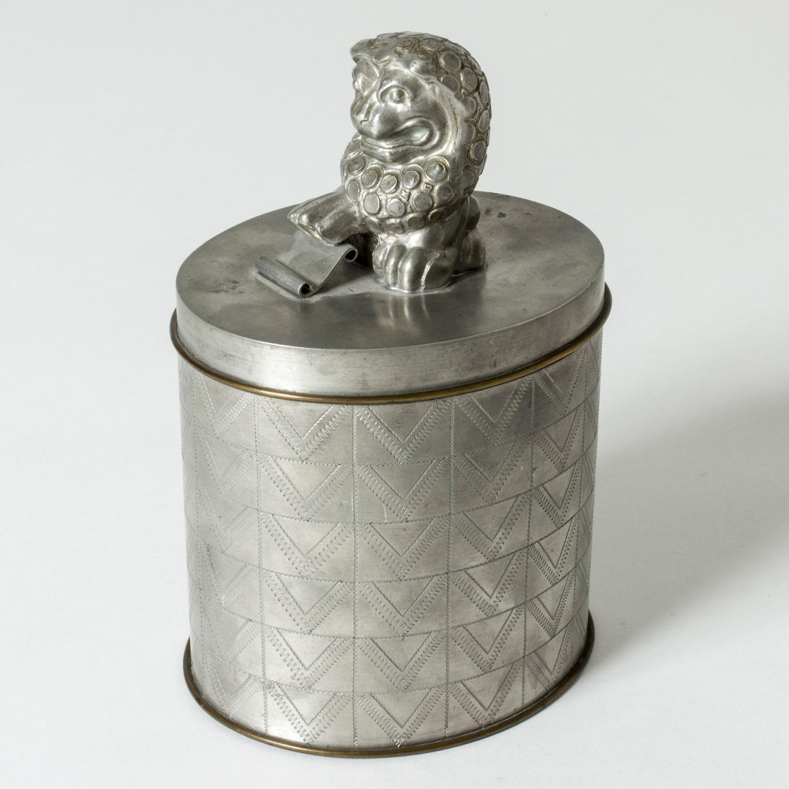 Tinnen pot van Anna Petrus, Svenskt Tenn, Zweden, 1931 photo vintage