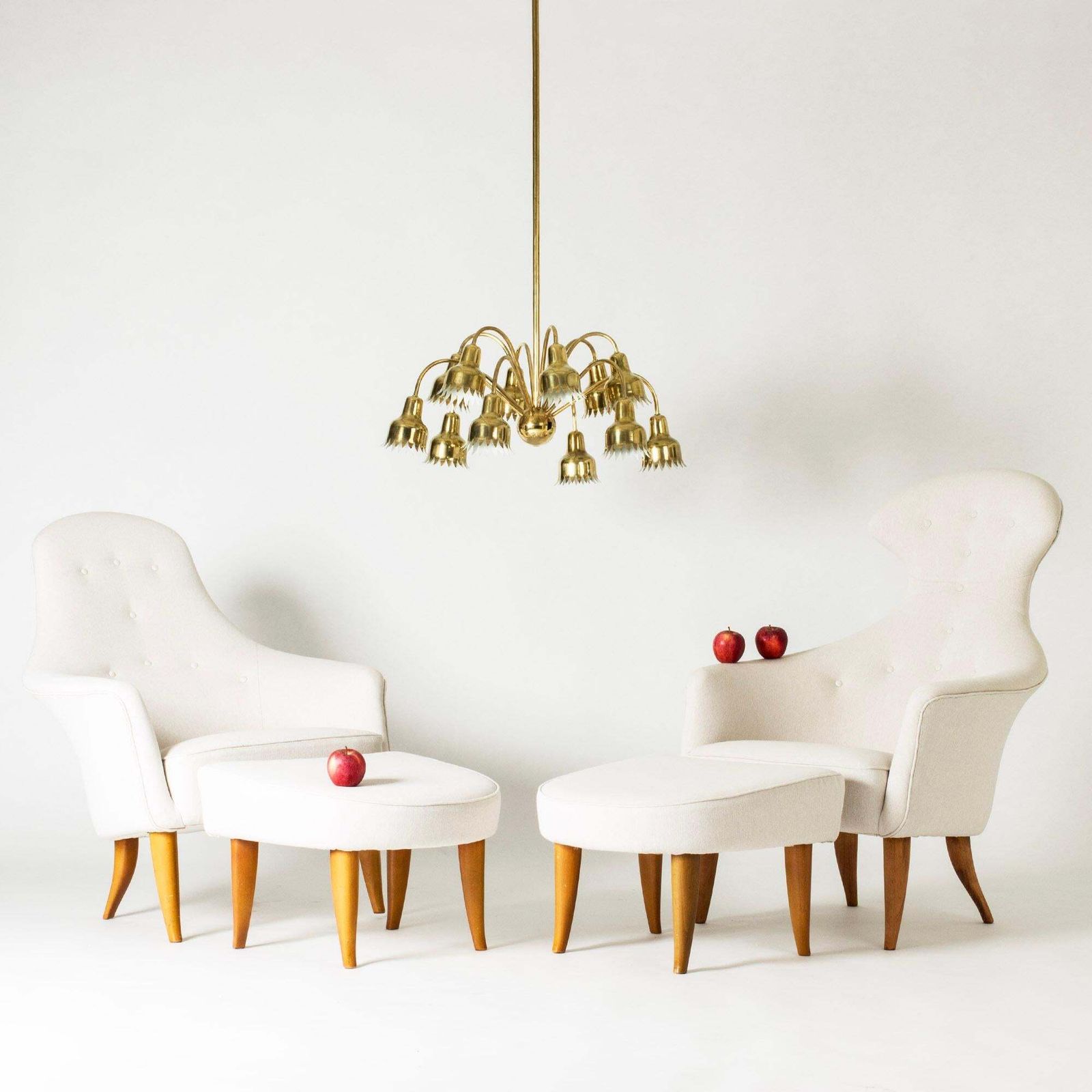 photo furniture Lustre scandinave Mid-Century en laiton, Hans Bergström, Suède, années 1940