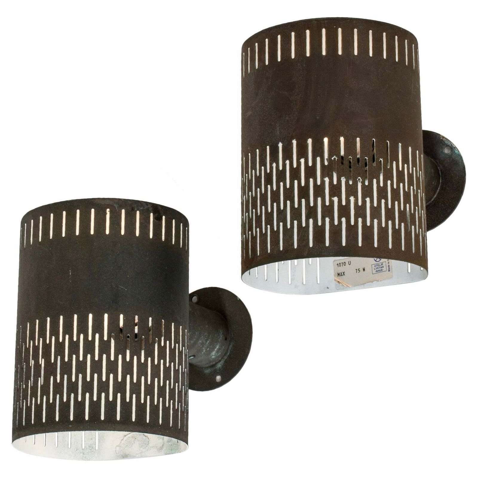 Vintage Scandinavian Wall Lights By Hans Bergström, Ateljé Lyktan, Sweden, 1950s