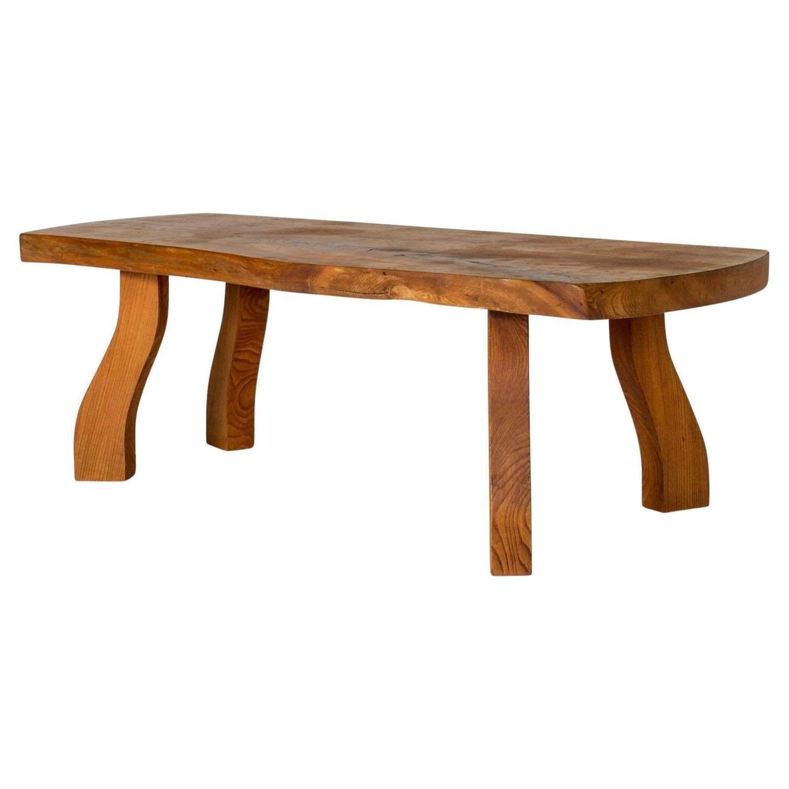 Organic Live Edge Elm Coffee Table By Peter Beijbom, Sweden, 1981