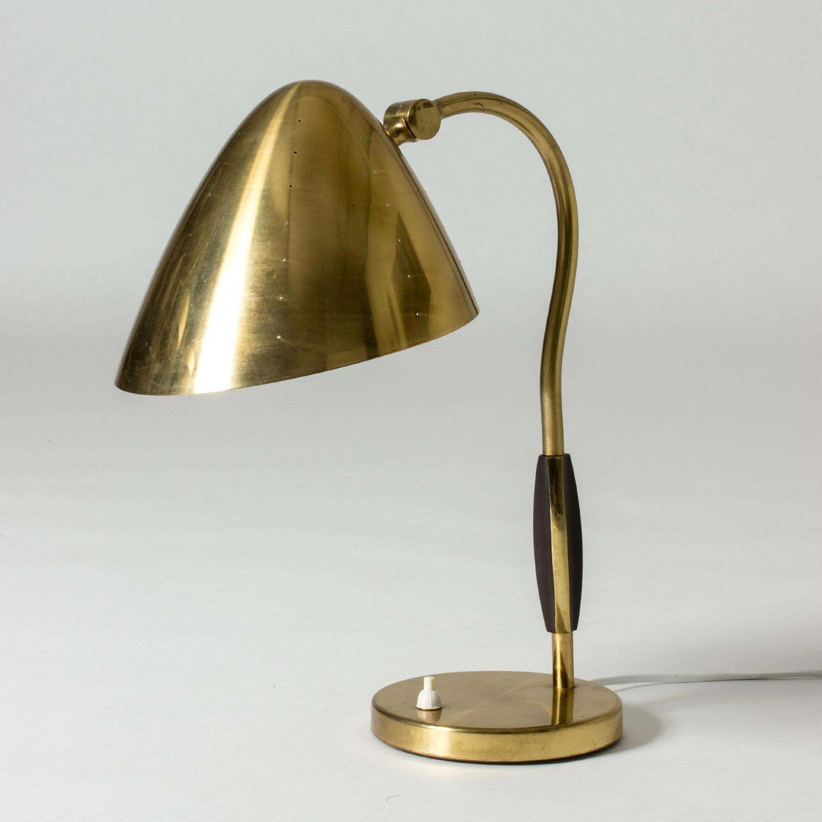 Midcentury Modern Brass Table Lamp, Boréns, Sweden, 1950s photo Lighting