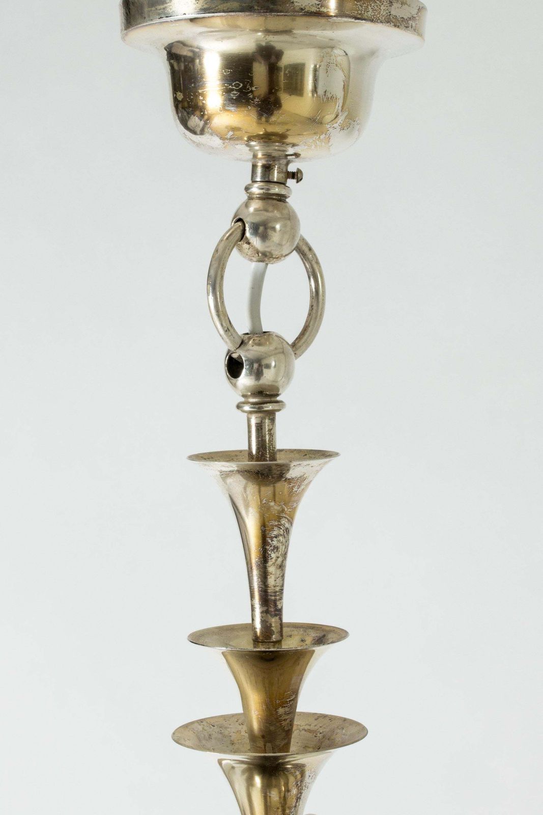 Scandinavian Modern Silver Plate Chandelier By Elis Bergh, C. G. Hallberg, 1920s photo buy