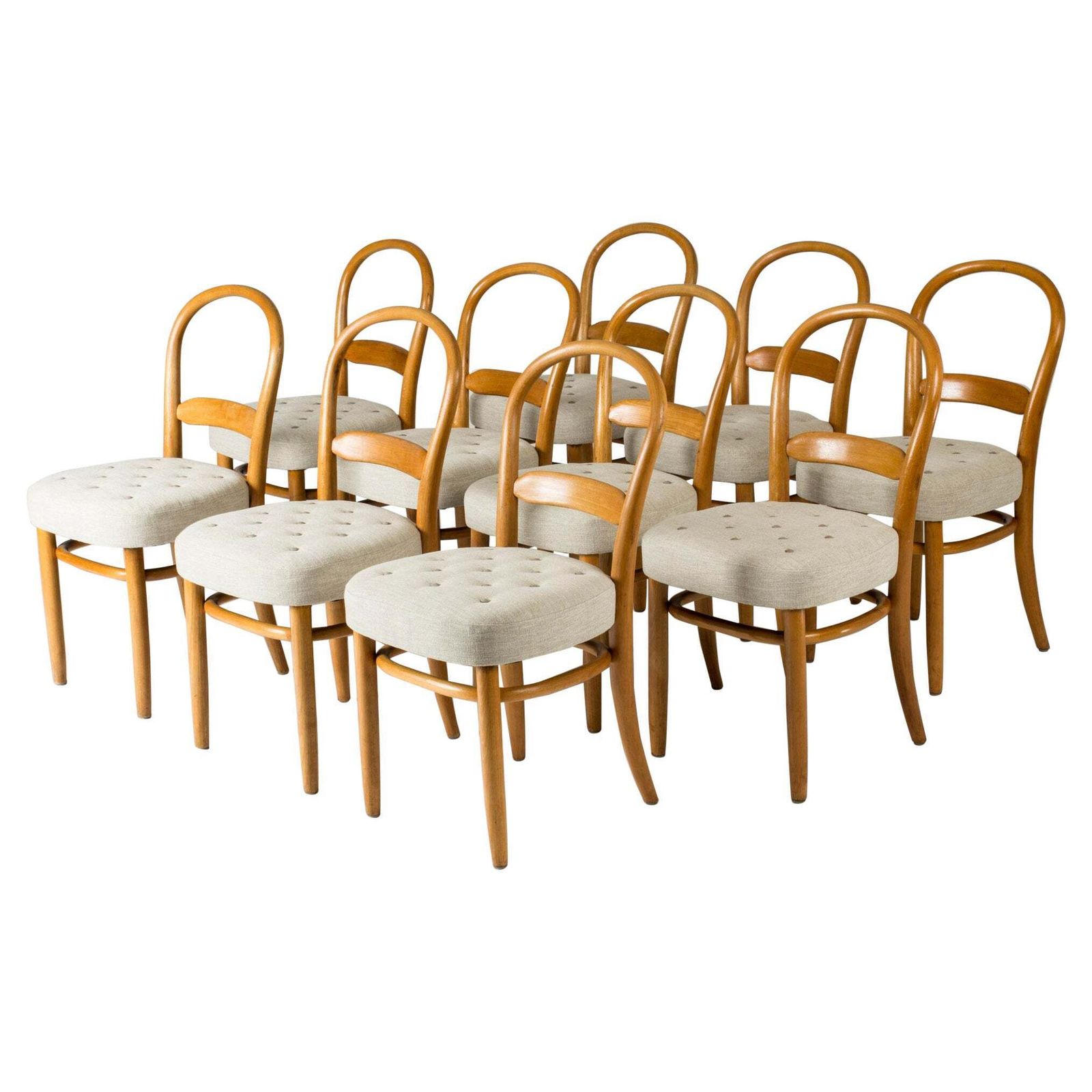Ensemble de dix chaises de salle à manger par Carl Axel Acking, Suède, 1937