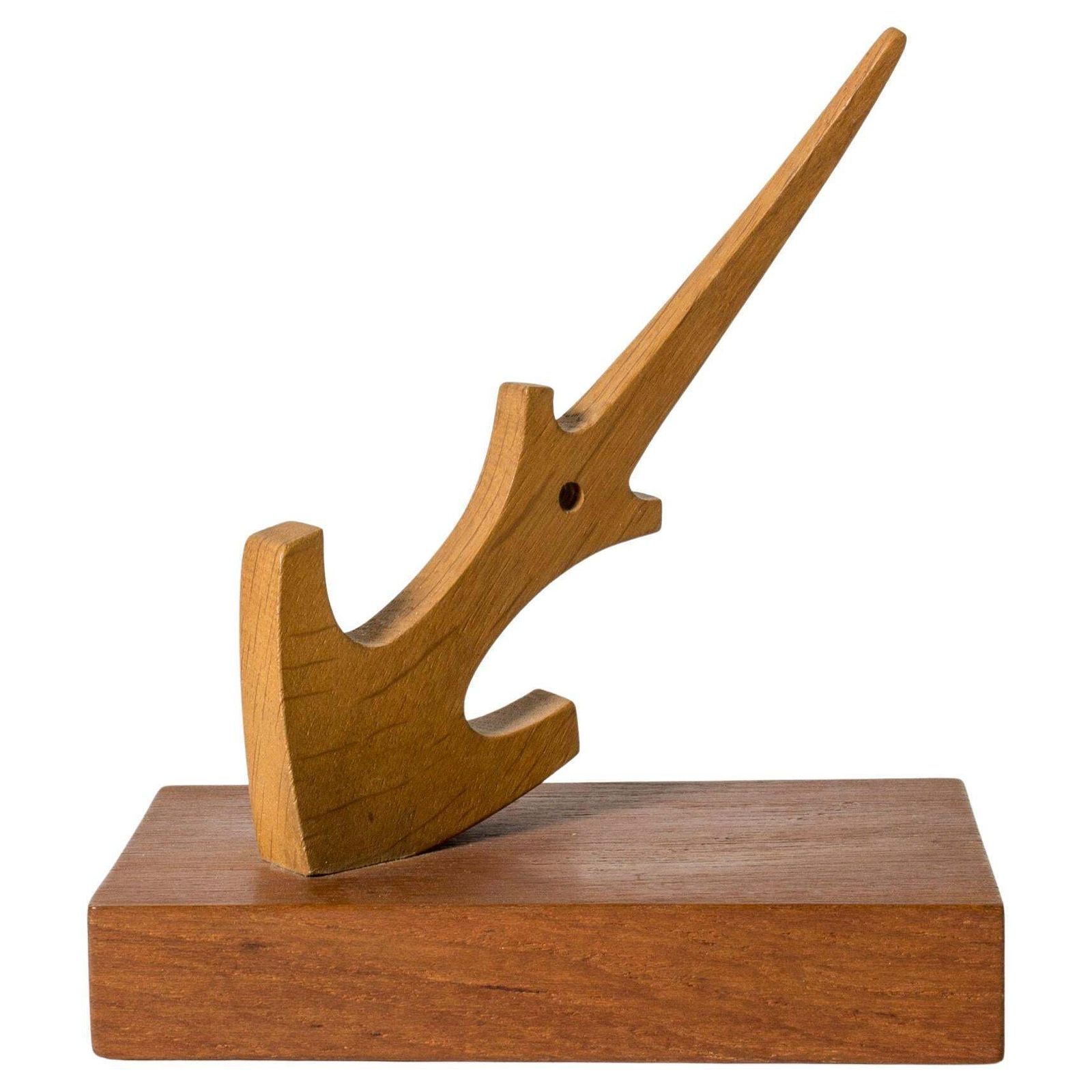 Sculpture d'ancre en bois mid-century par Johnny Mattsson, Suède, années 1950