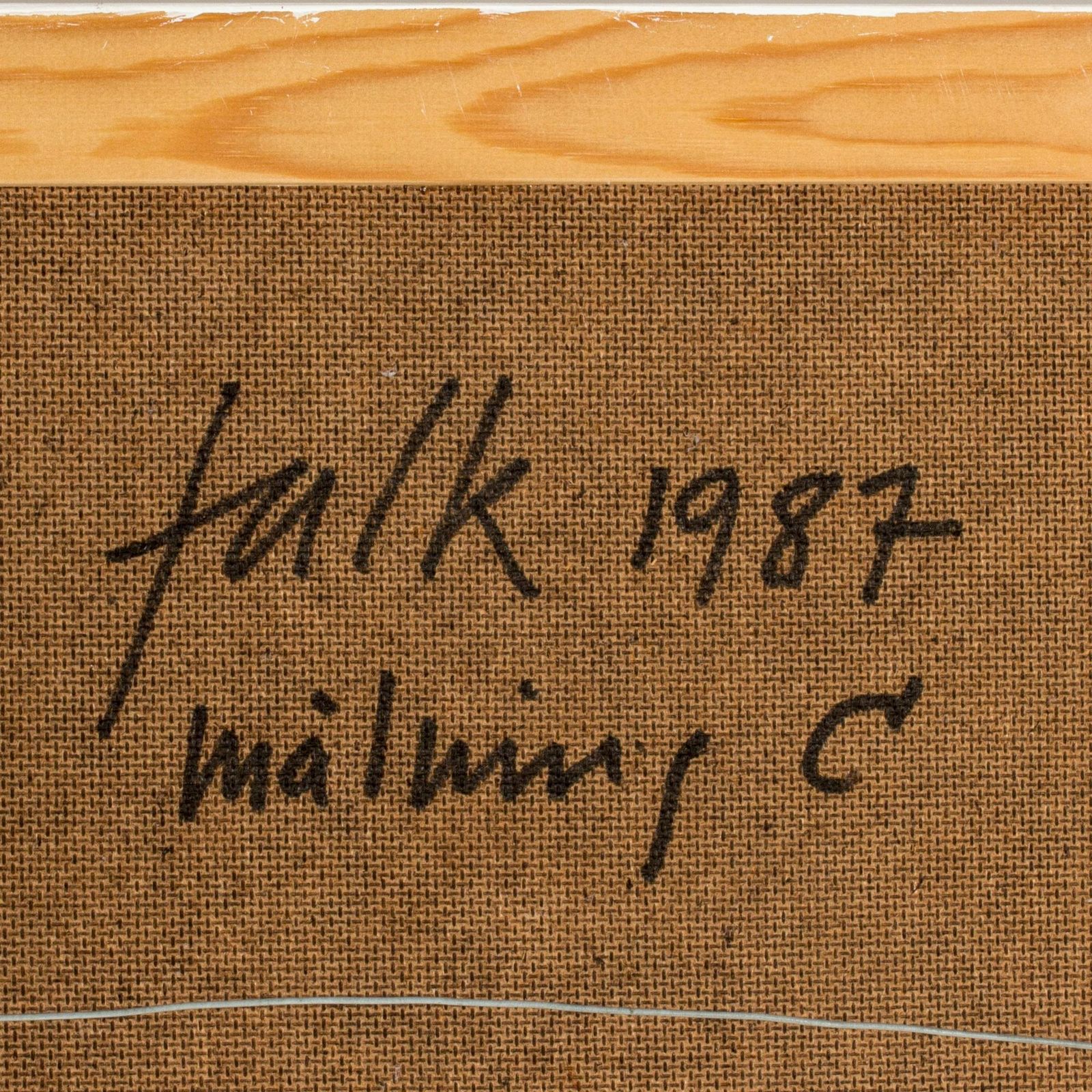 Tableau « C » par Lars Erik Falk, huile sur panneau, Scandinavian Modern, 1987 photo vinterior
