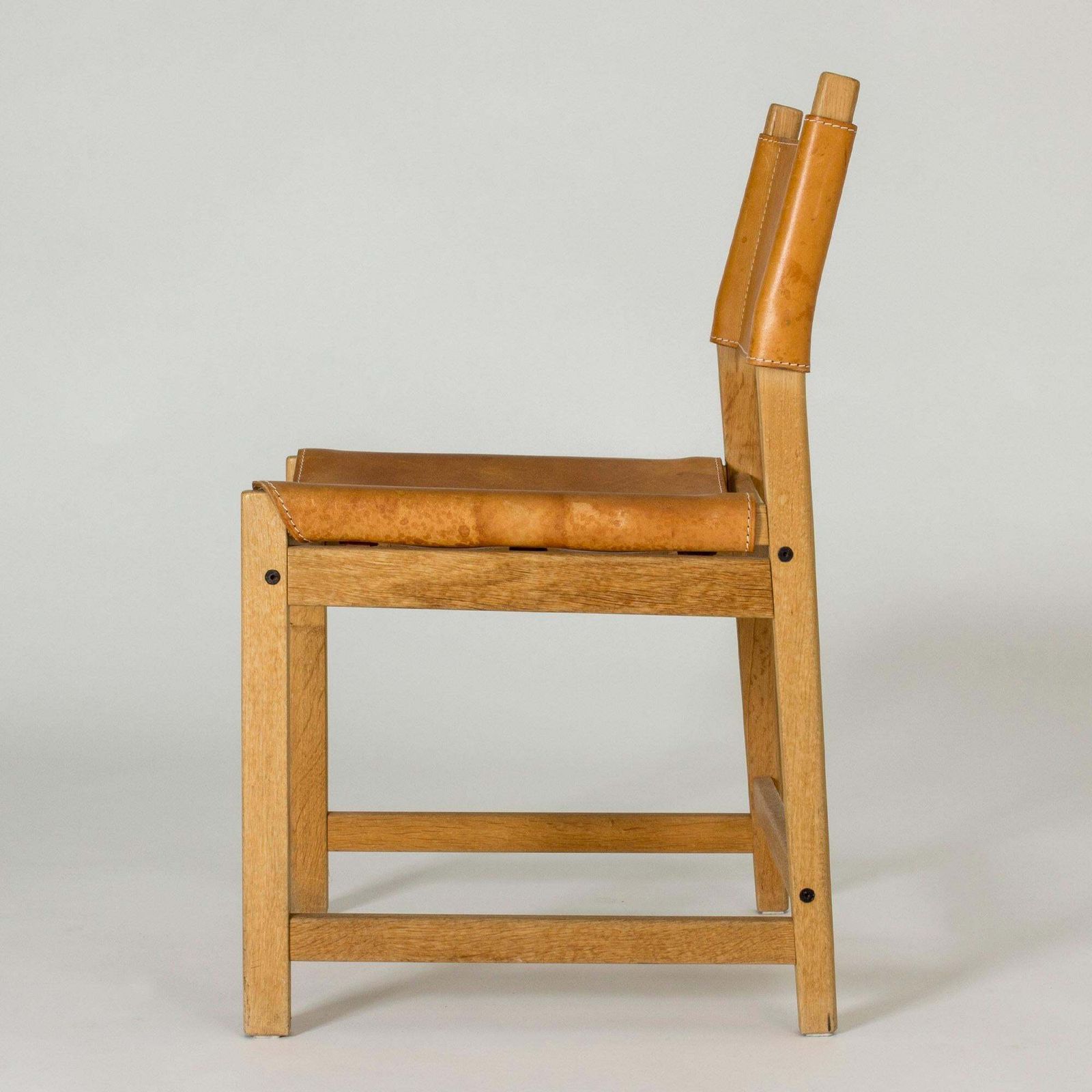 Chaise d'appoint en chêne et cuir par Kurt Østervig, Sibast, Danemark, années 1960 photo for sale
